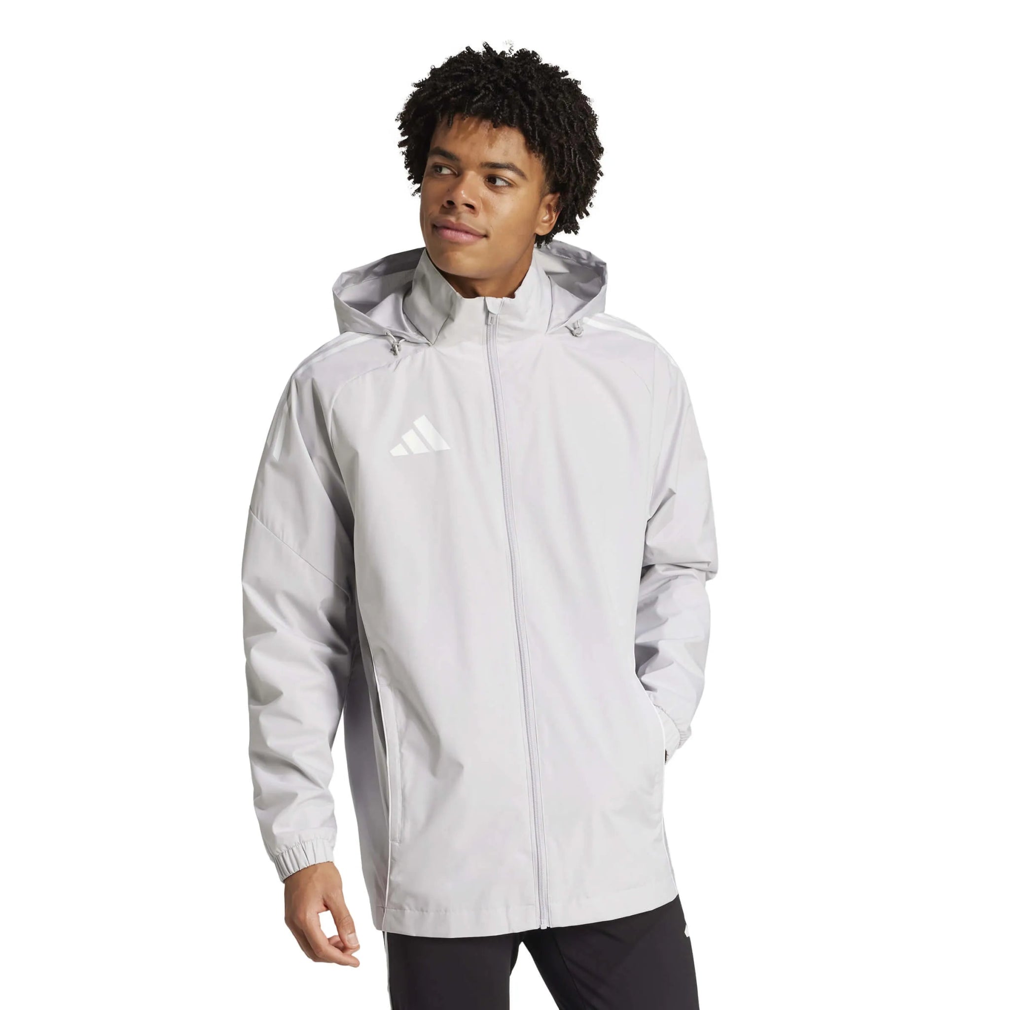 adidas Men's Tiro25C AW Jacket Team Light Grey (Model - Front)