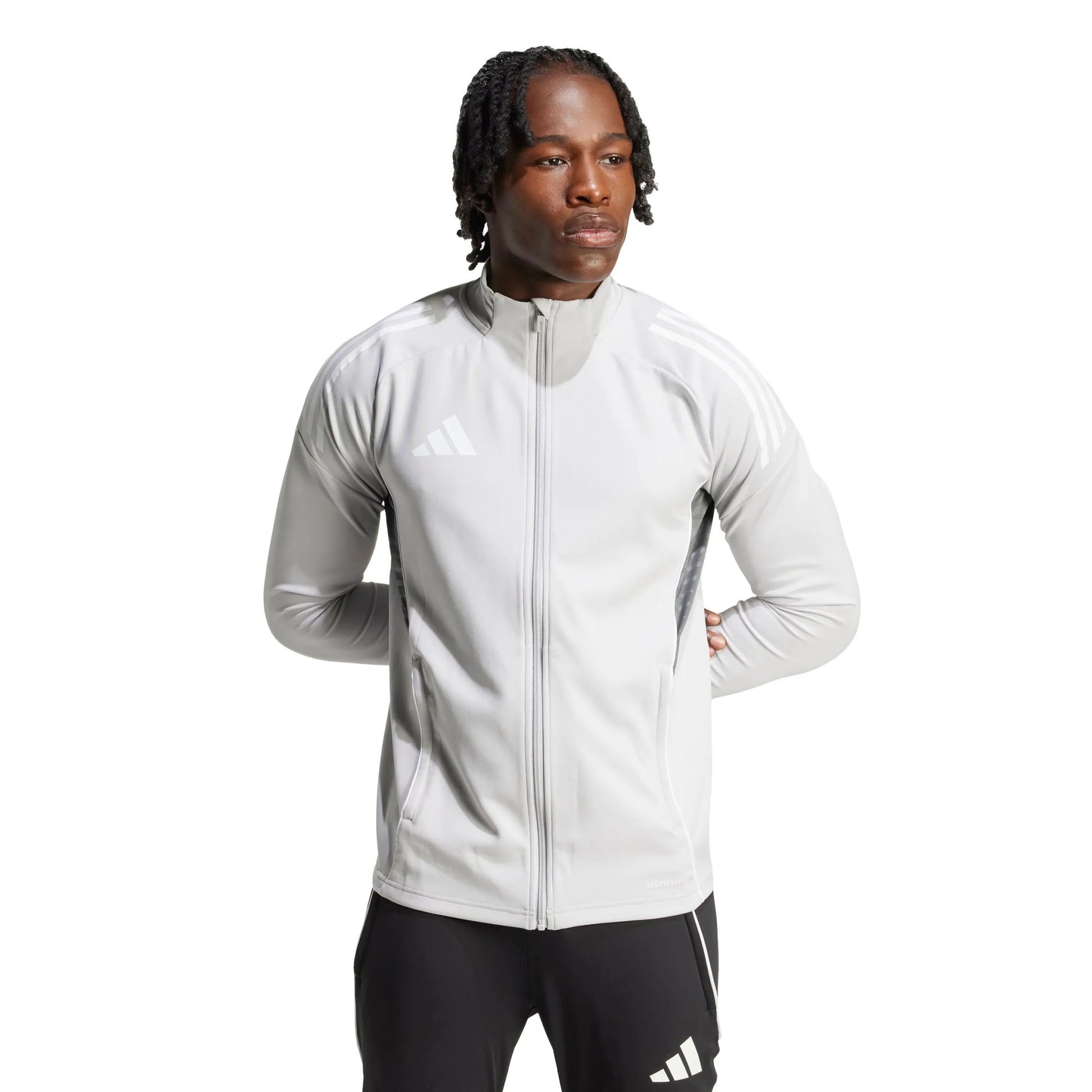 adidas Men's Tiro25C Training Jacket Light Grey (Model - Front)