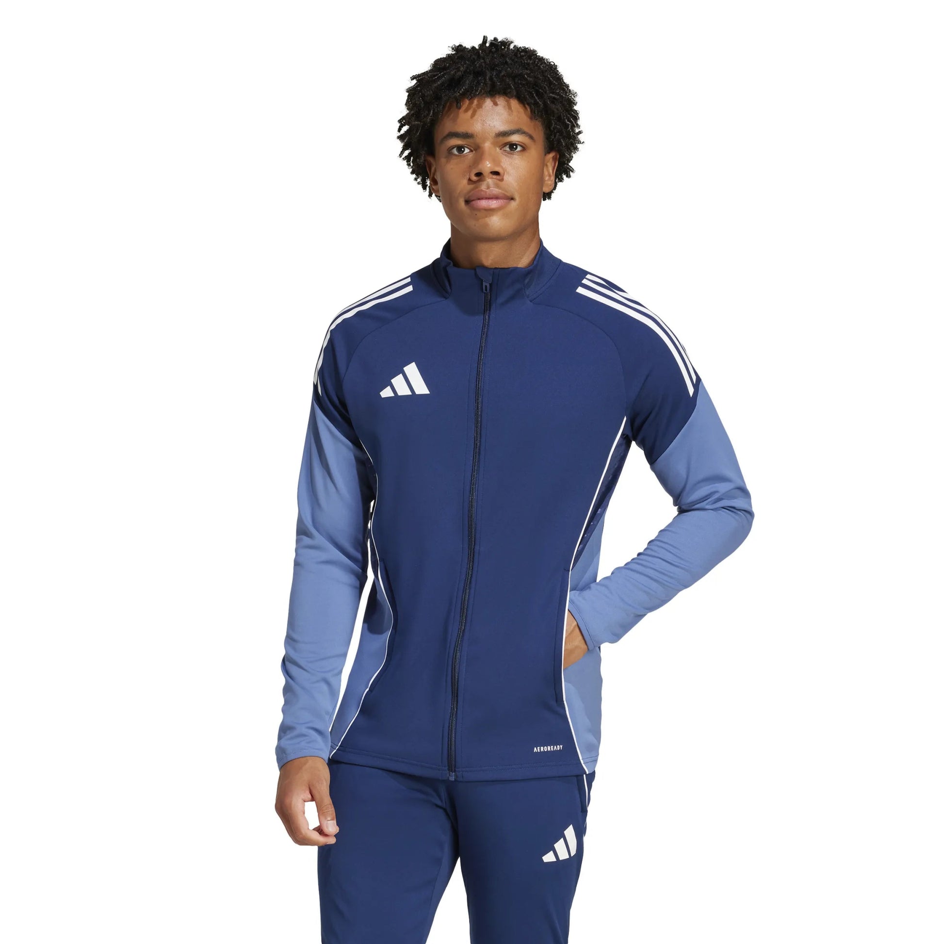 adidas Men's Tiro25C Training Jacket Navy Blue (Model - Front)