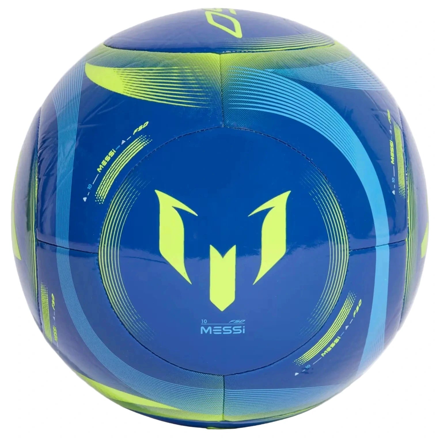 adidas Messi F50 Club Soccer Ball Team Royal Blue/Semi Blue Burst/Solar Yellow (Front)