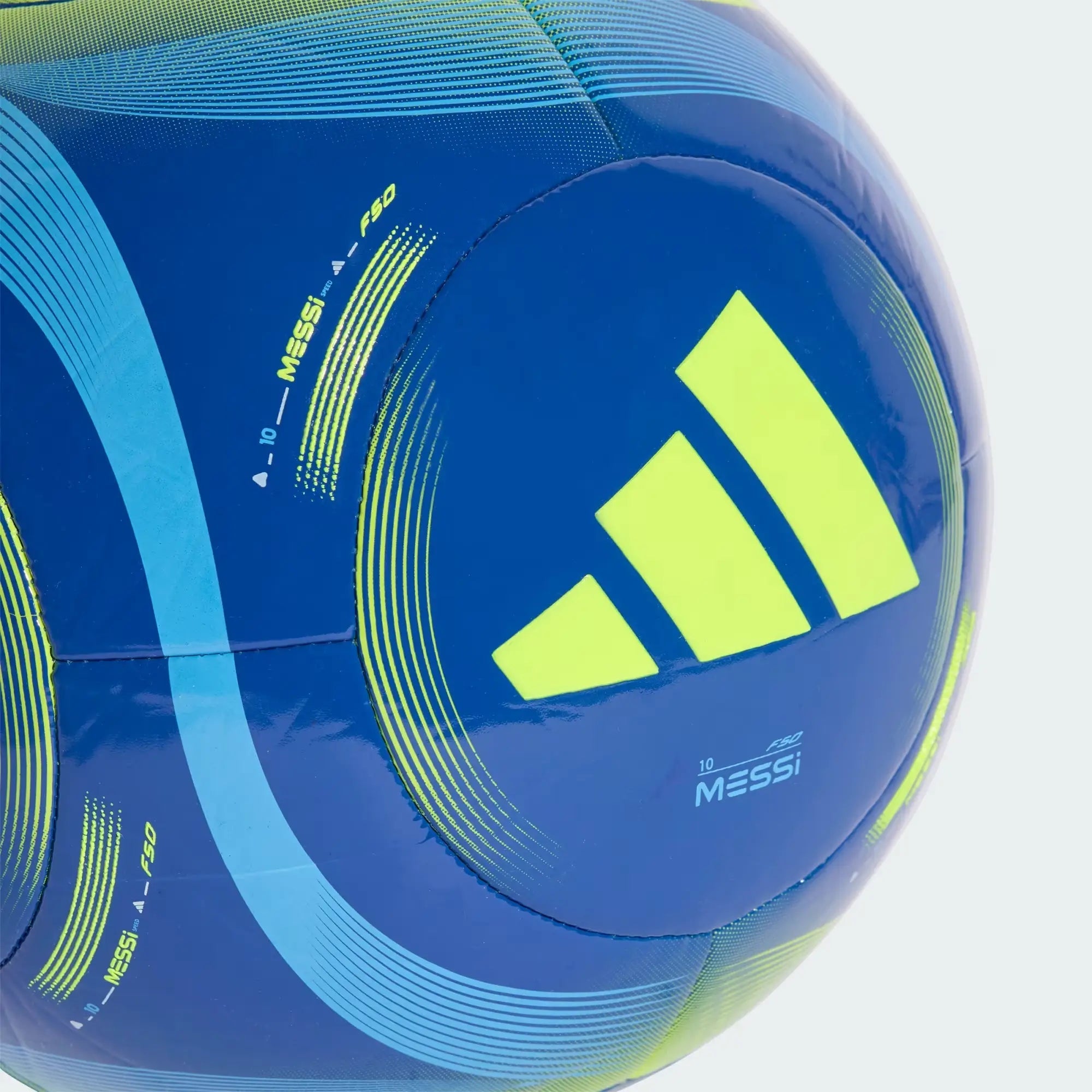 adidas Messi F50 Club Soccer Ball Team Royal Blue/Semi Blue Burst/Solar Yellow (Detail 2)