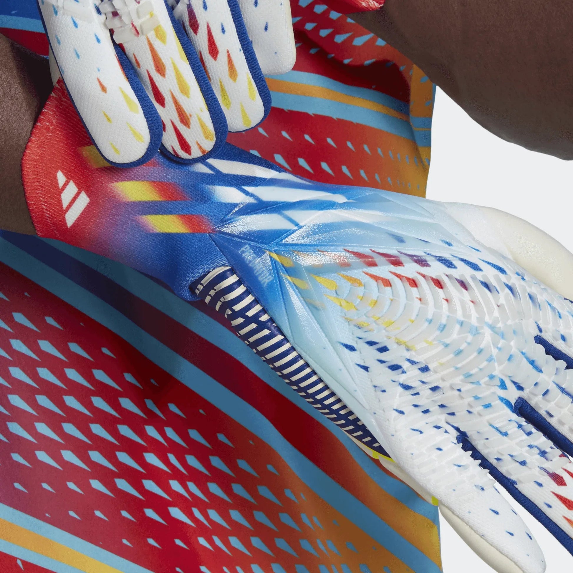 adidas Predator Edge GL Pro Goalkeeper Gloves - White-Bright Cyan (Detail 3)