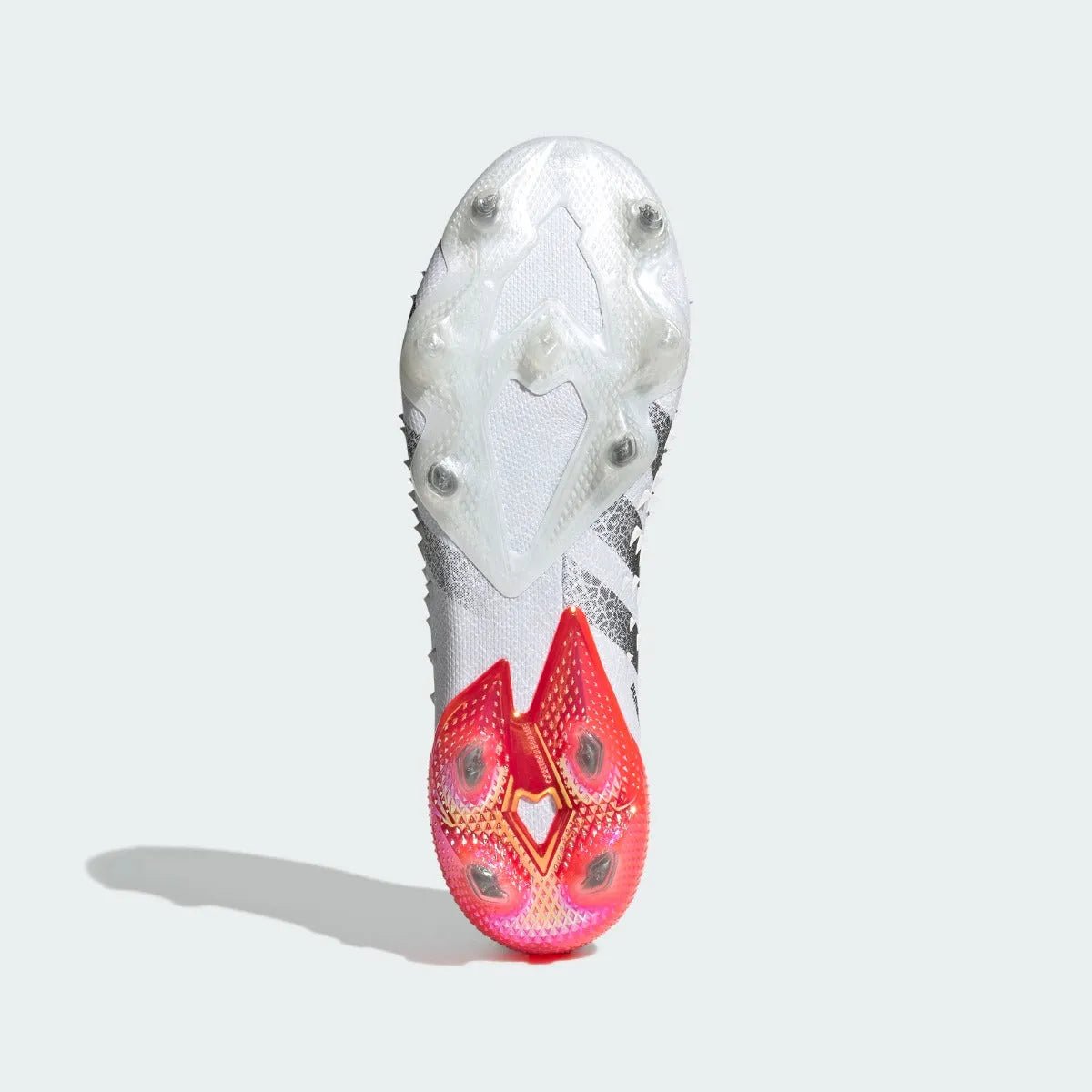 Adidas Predator Freak + FG - White-Grey-Solar Red Soccer Cleats Adidas Predator Freak + FG - White-Grey-Solar Red Soccer Cleats