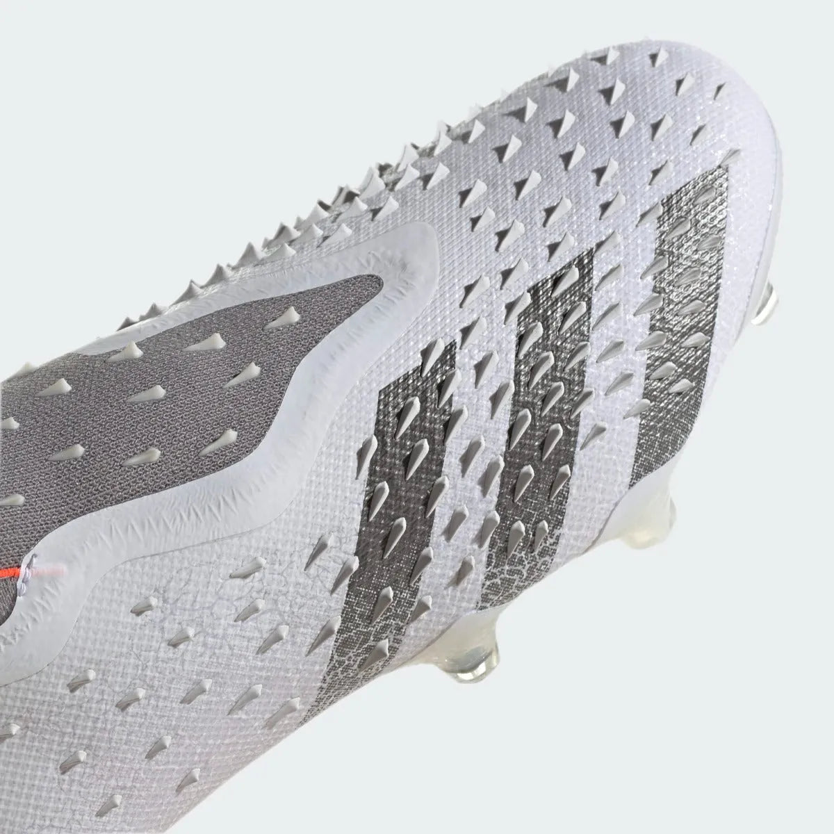 Adidas Predator Freak + FG - White-Grey-Solar Red Soccer Cleats Adidas Predator Freak + FG - White-Grey-Solar Red Soccer Cleats