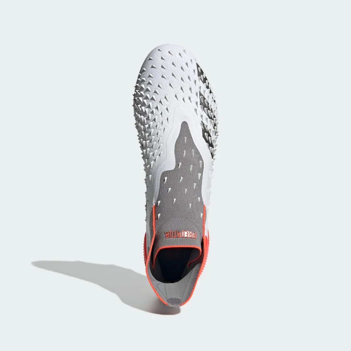 Adidas Predator Freak + FG - White-Grey-Solar Red Soccer Cleats Adidas Predator Freak + FG - White-Grey-Solar Red Soccer Cleats
