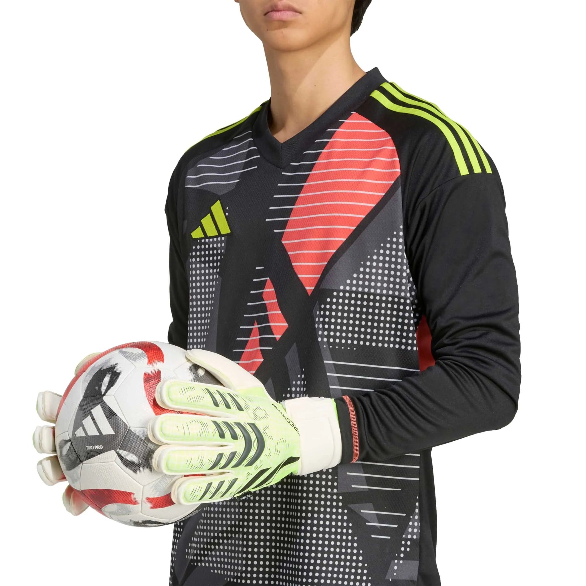 adidas Predator GL Match Fingersave Goalkeeper Gloves Lucid Lemon / White / Black (Model 1)