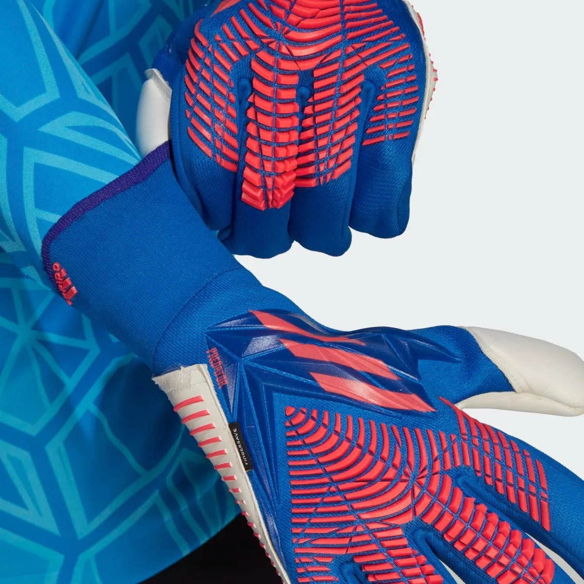 adidas Predator GL Pro Fingersave Goalkeeper Glove - Hi Res Blue-Turbo