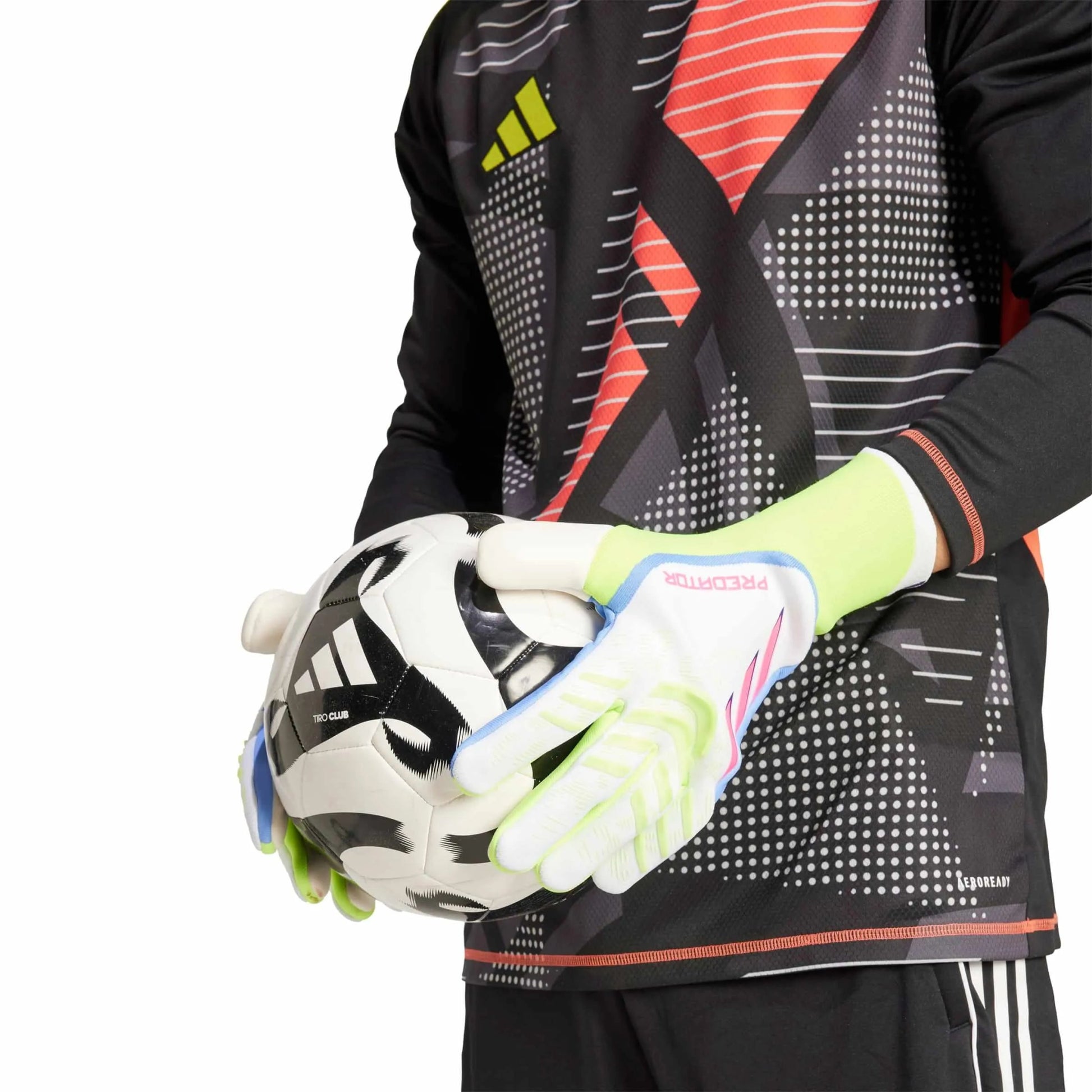 adidas Predator GL Pro Goalkeeper Gloves White / Lucid Lemon / Lucid Pink (Model 2)