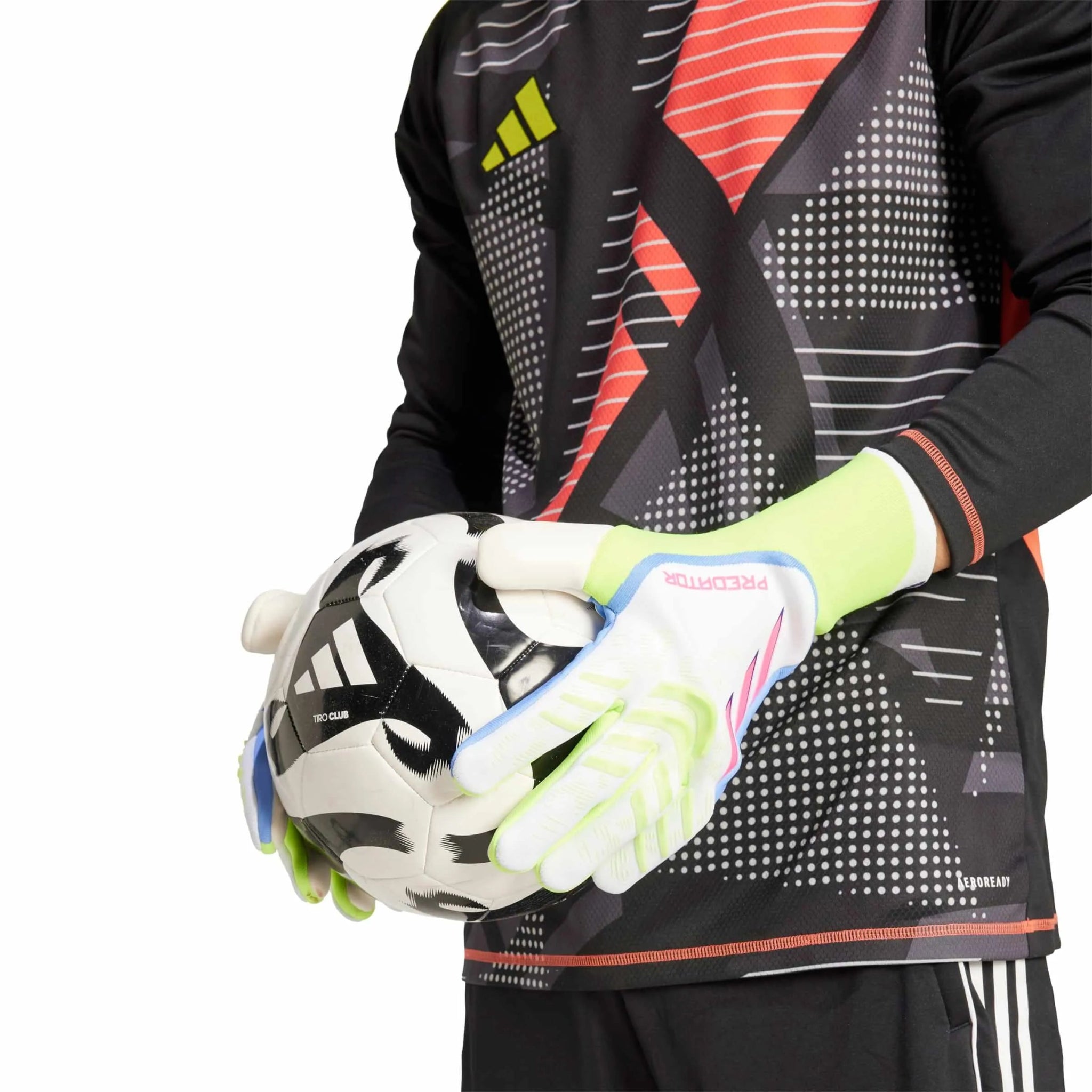 adidas Predator GL Pro Goalkeeper Gloves White / Lucid Lemon / Lucid Pink (Model 2)