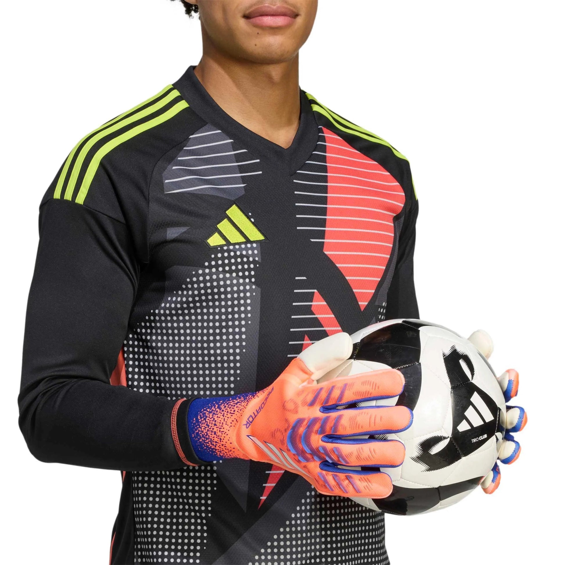 adidas Predator GL Pro Goalkeeper Gloves Signal Coral / White / Lucid Blue (Model 1)