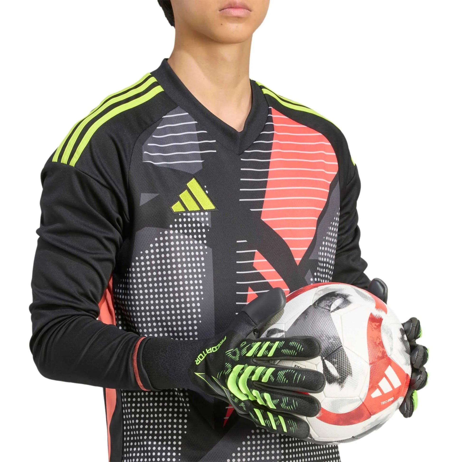 adidas Predator GL Pro Goalkeeper Gloves Black / Carbon / Lucid Lemon (Model 1)