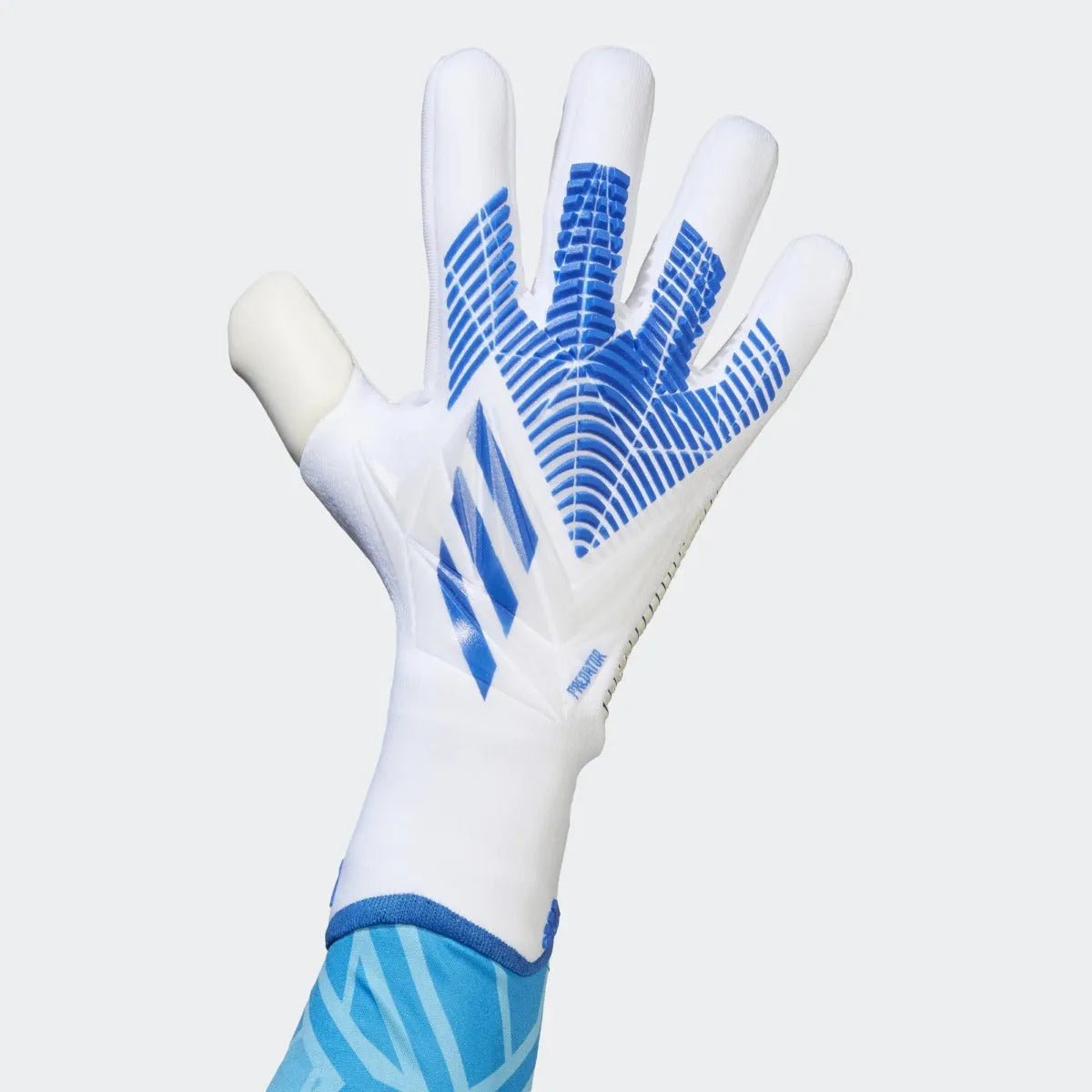 adidas Predator GL Pro Goalkeeper Gloves - White-Hi Res Blue (Single - Outer)