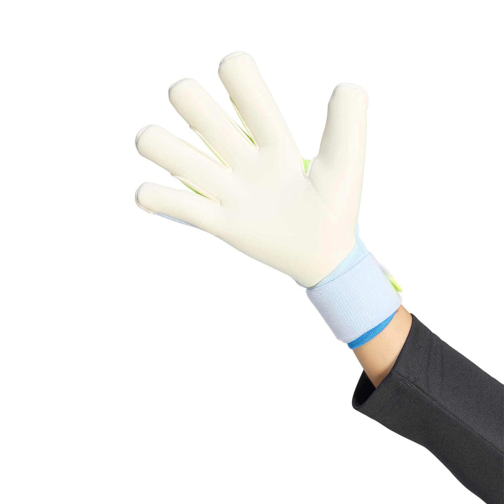 adidas Predator GL Pro Hybrid Strap Goalkeeper Gloves Crystal Sky - Ray Blue - Solar Yellow (Single - Inner)