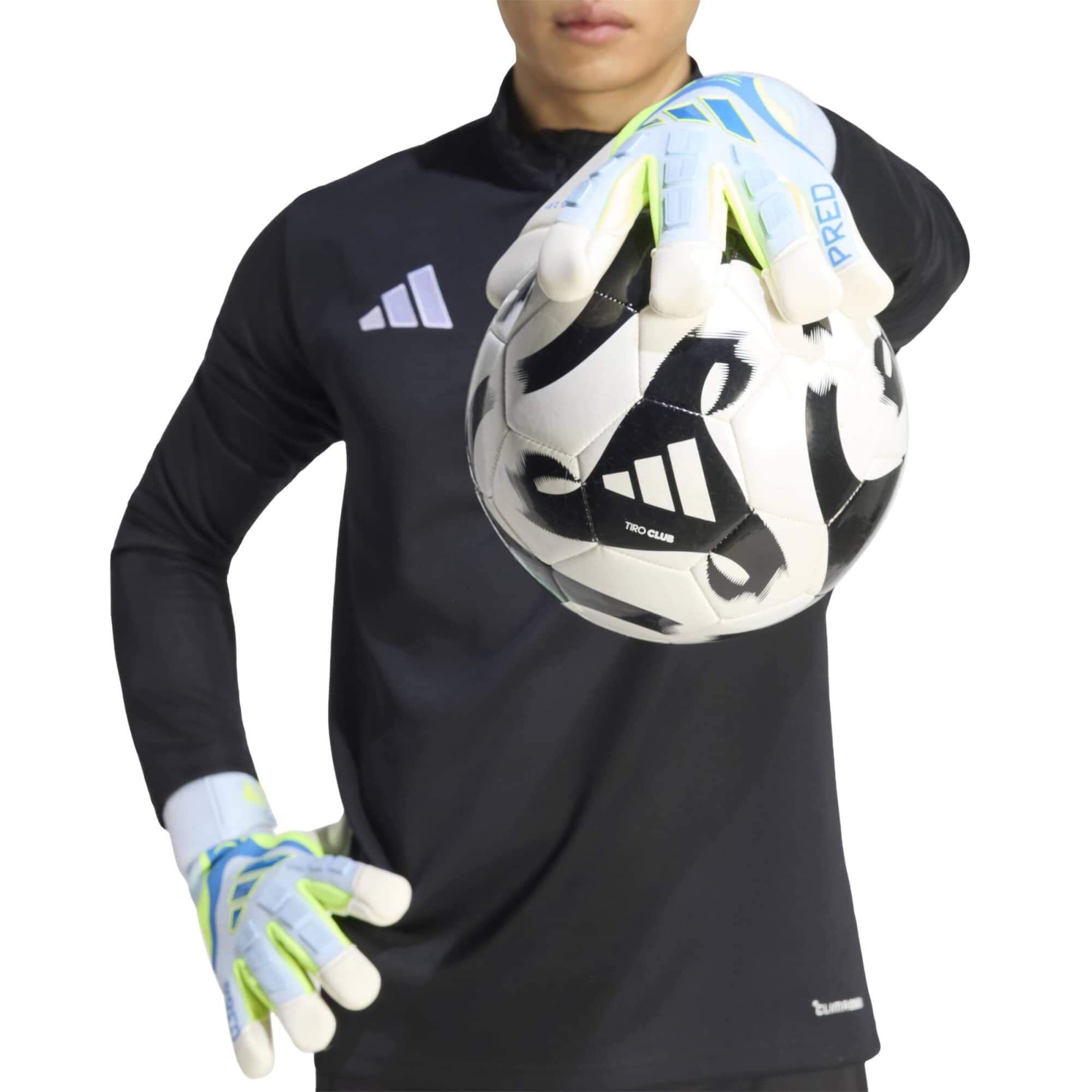 adidas Predator GL Pro Hybrid Strap Goalkeeper Gloves Crystal Sky - Ray Blue - Solar Yellow (Model 3)