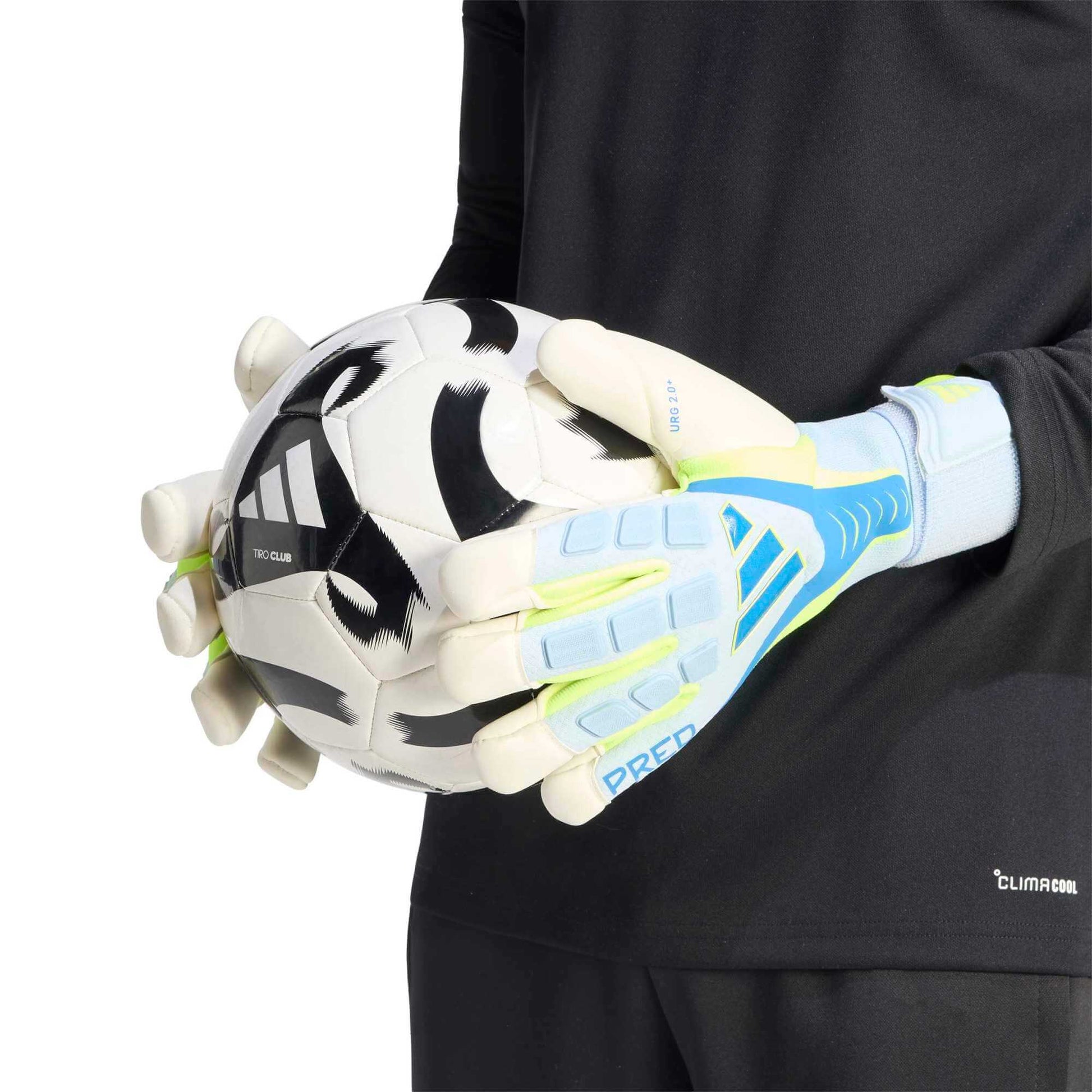 adidas Predator GL Pro Hybrid Strap Goalkeeper Gloves Crystal Sky - Ray Blue - Solar Yellow (Model 2)
