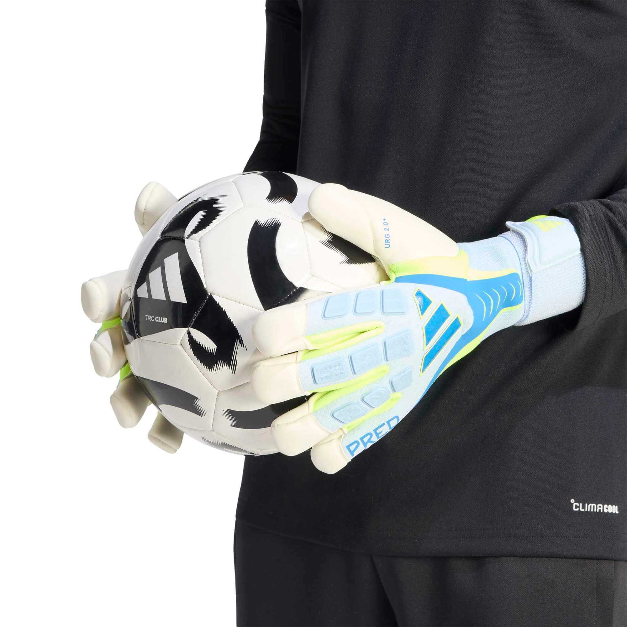 adidas Predator GL Pro Hybrid Strap Goalkeeper Gloves Crystal Sky - Ray Blue - Solar Yellow (Model 2)