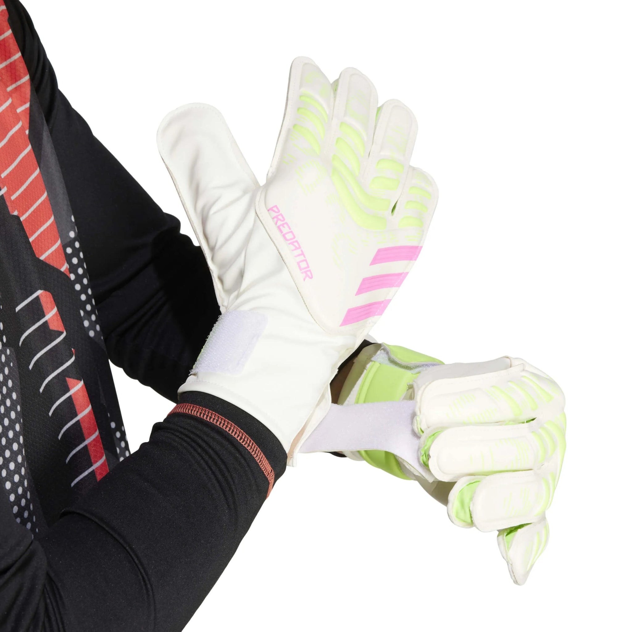 adidas Predator GL Training Goalkeeper Gloves White / White / Lucid Lemon (Model - Detail)