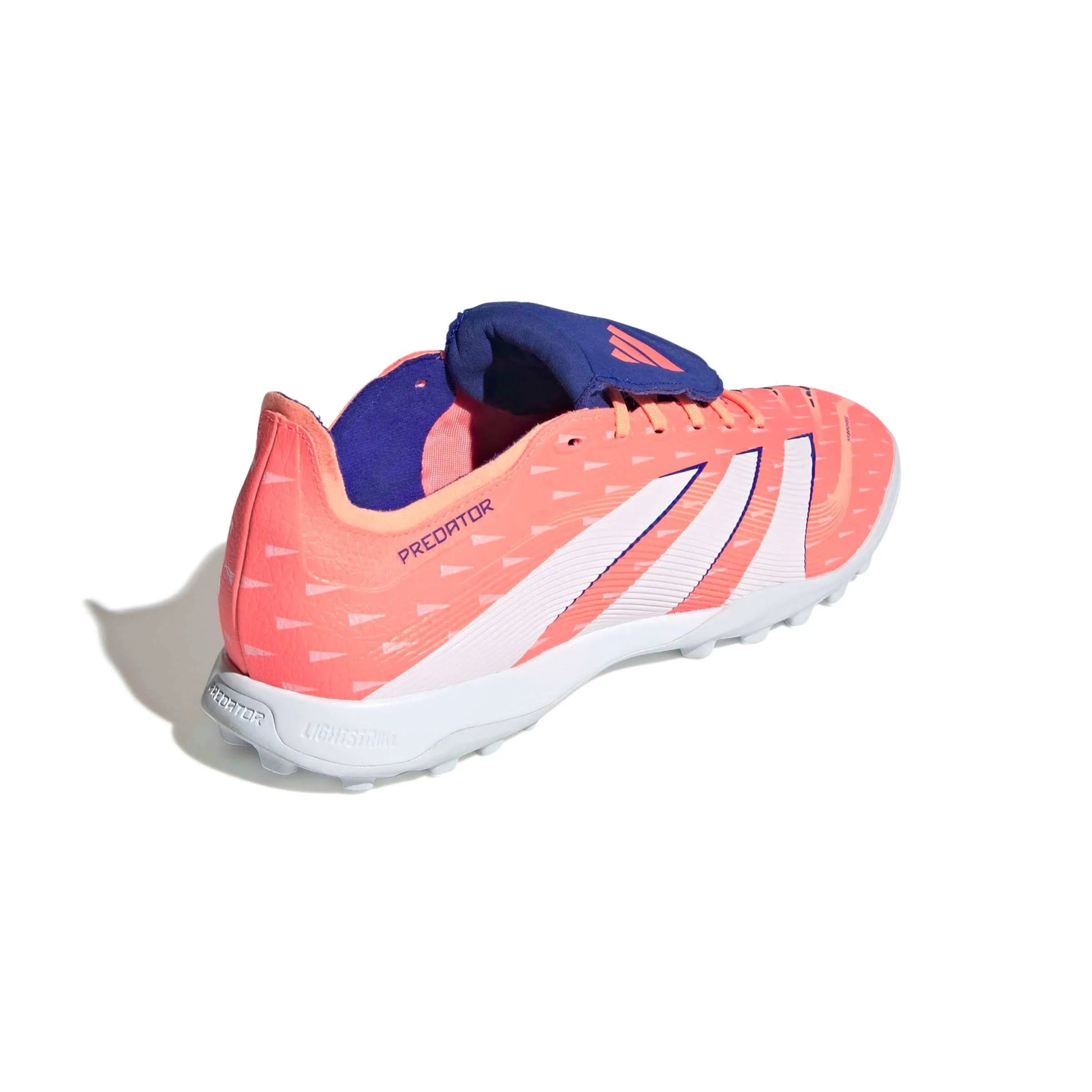 adidas Predator League Fold-Over Tongue Turf Soccer Shoes - Coral Blaze Pack (FA25) (Lateral - Back)