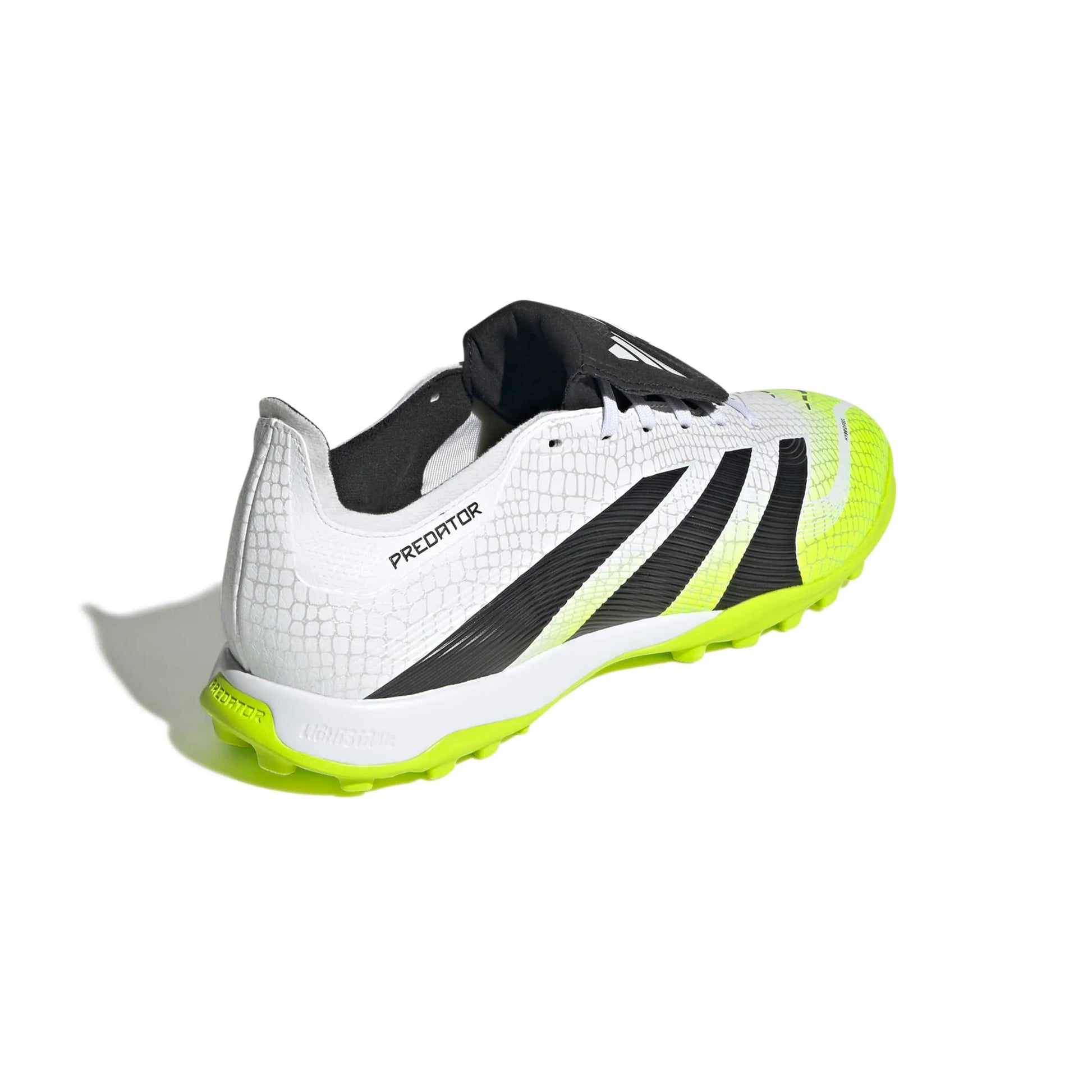 adidas Predator League Fold-Over Tongue Turf Soccer Shoes - Radiant Blaze Pack (FA25) (Lateral - Back)