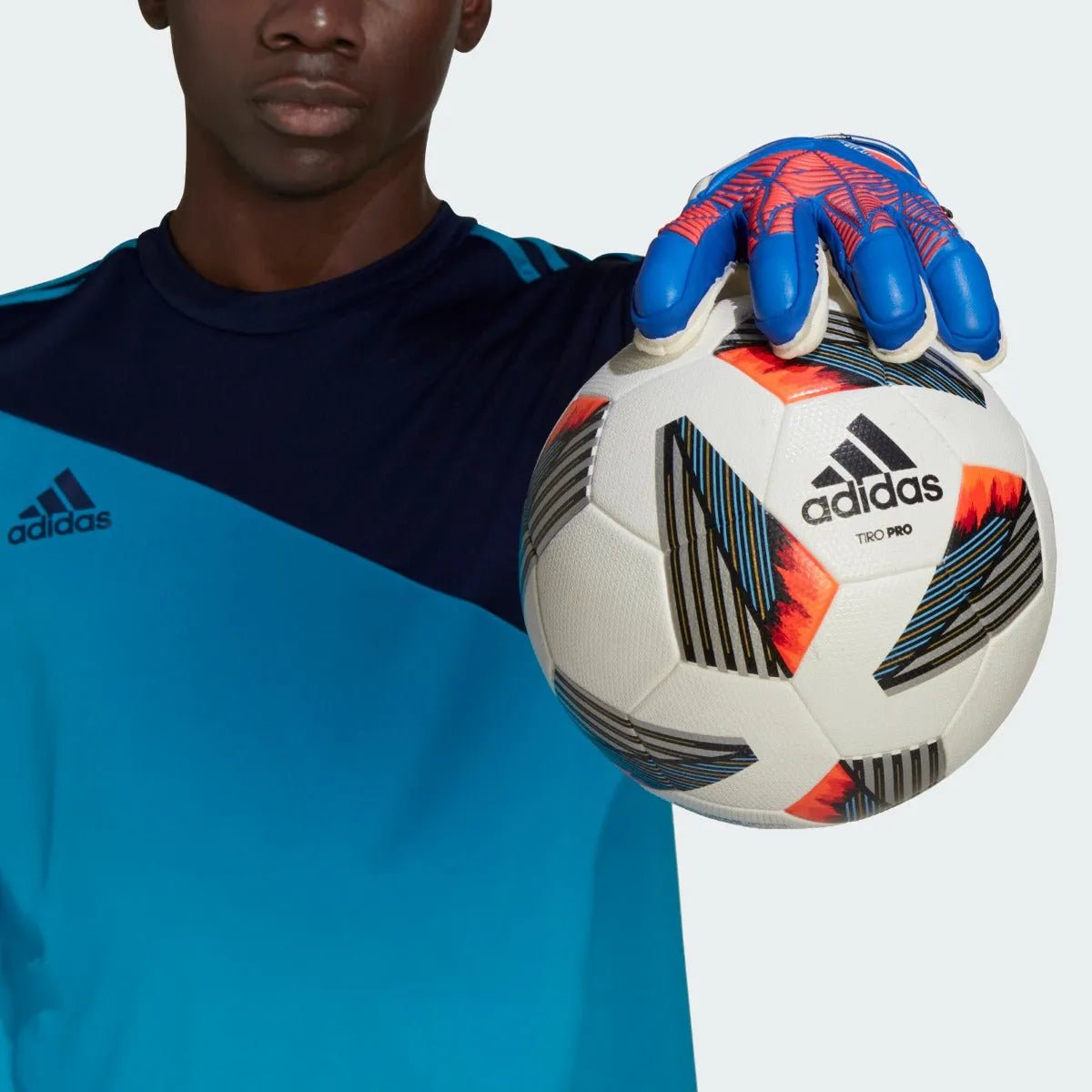 Adidas Predator Match Fingersave Goalkeeper Gloves - Royal-Red (Model 1)