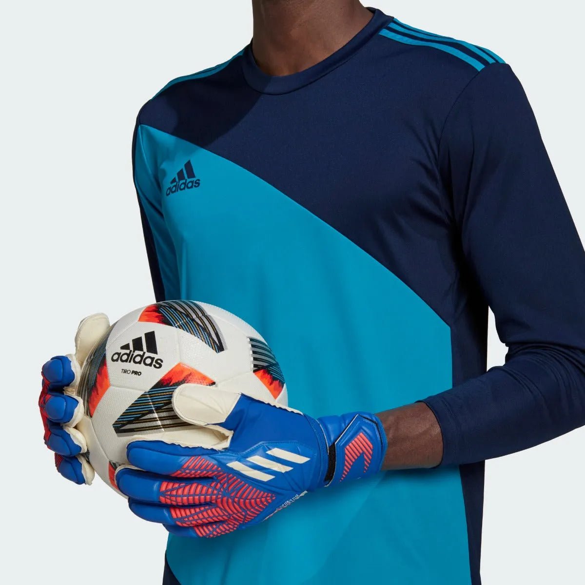 Adidas Predator Match Fingersave Goalkeeper Gloves - Royal-Red (Model 2)