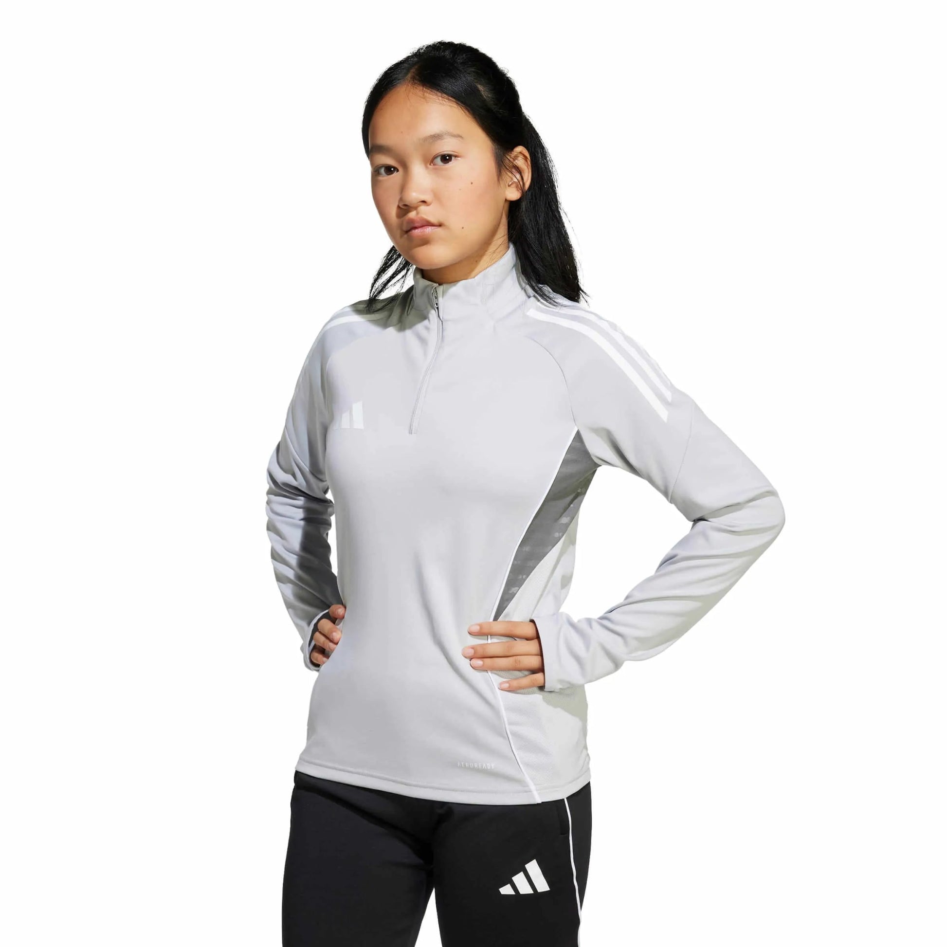 adidas Tiro 25 Youth Competition Training Top Light Grey (Model - Front)