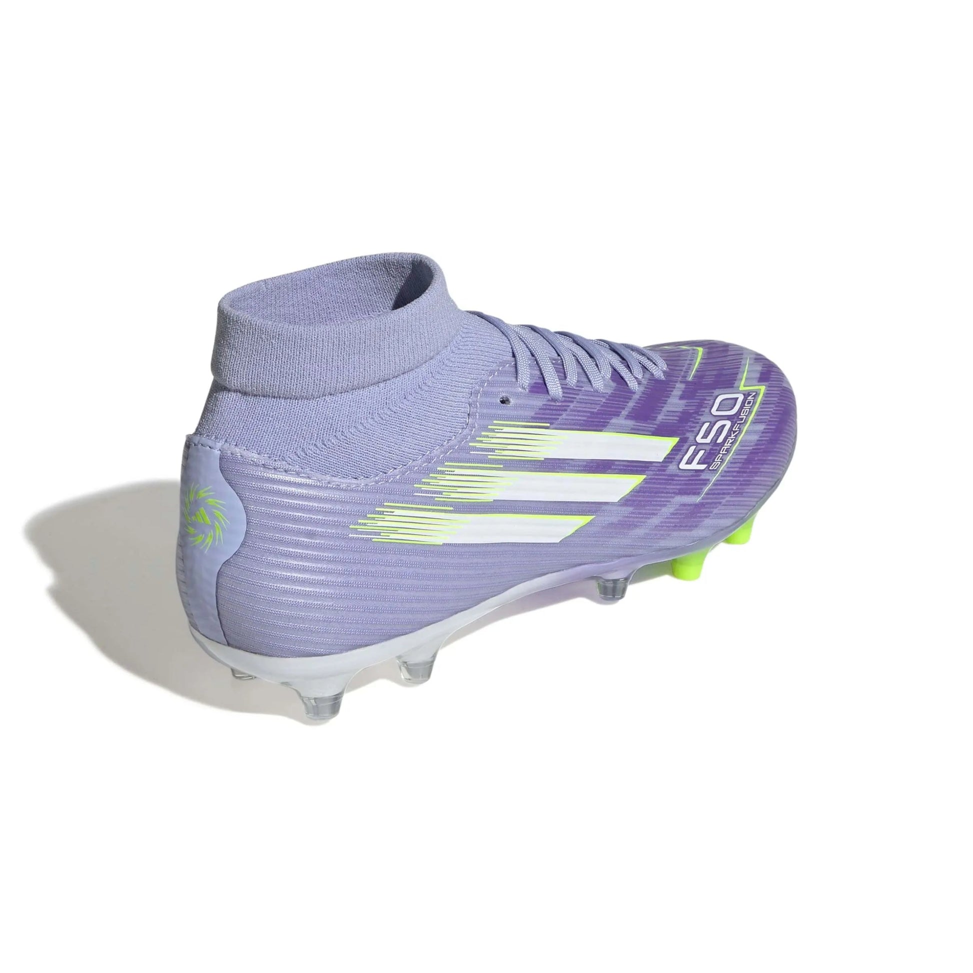 adidas Women's F50 Sparkfusion League Firm-Artificial Ground Soccer Cleats - Radiant Blaze Pack (FA25) (Lateral - Back)
