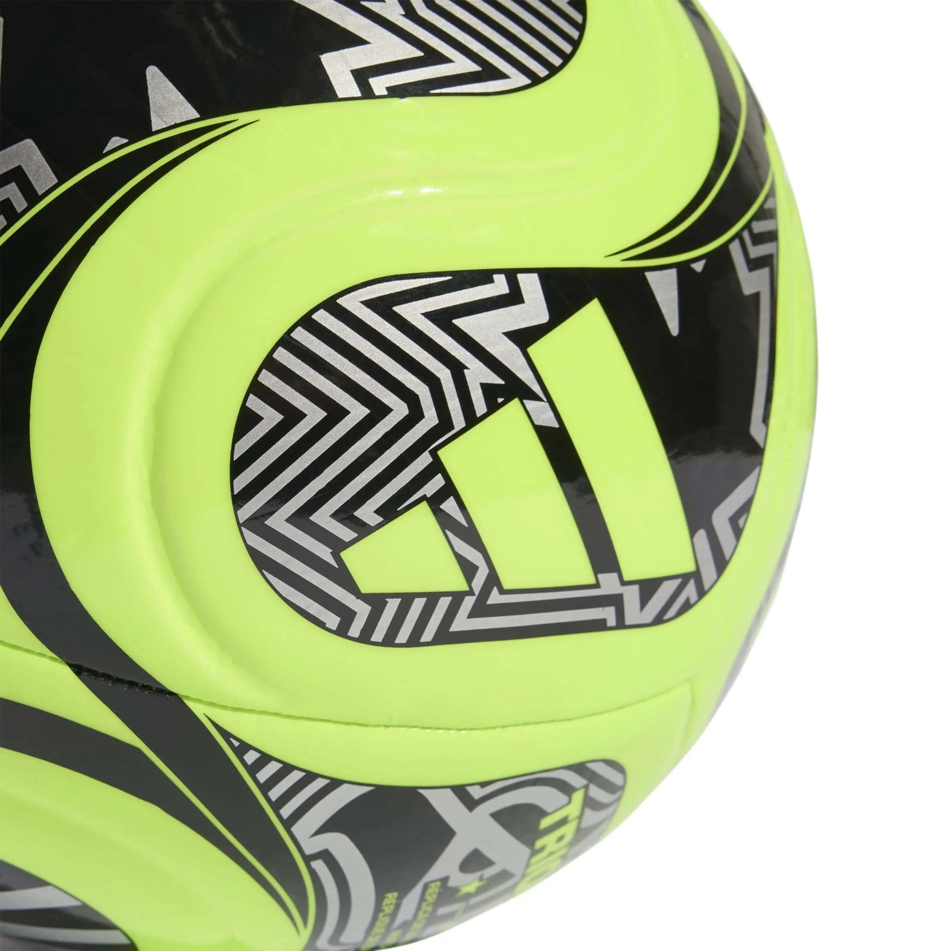 adidas World Cup 2026 Club Soccer Ball Lucid Lemon / Black / Silver Metallic (Detail 1)