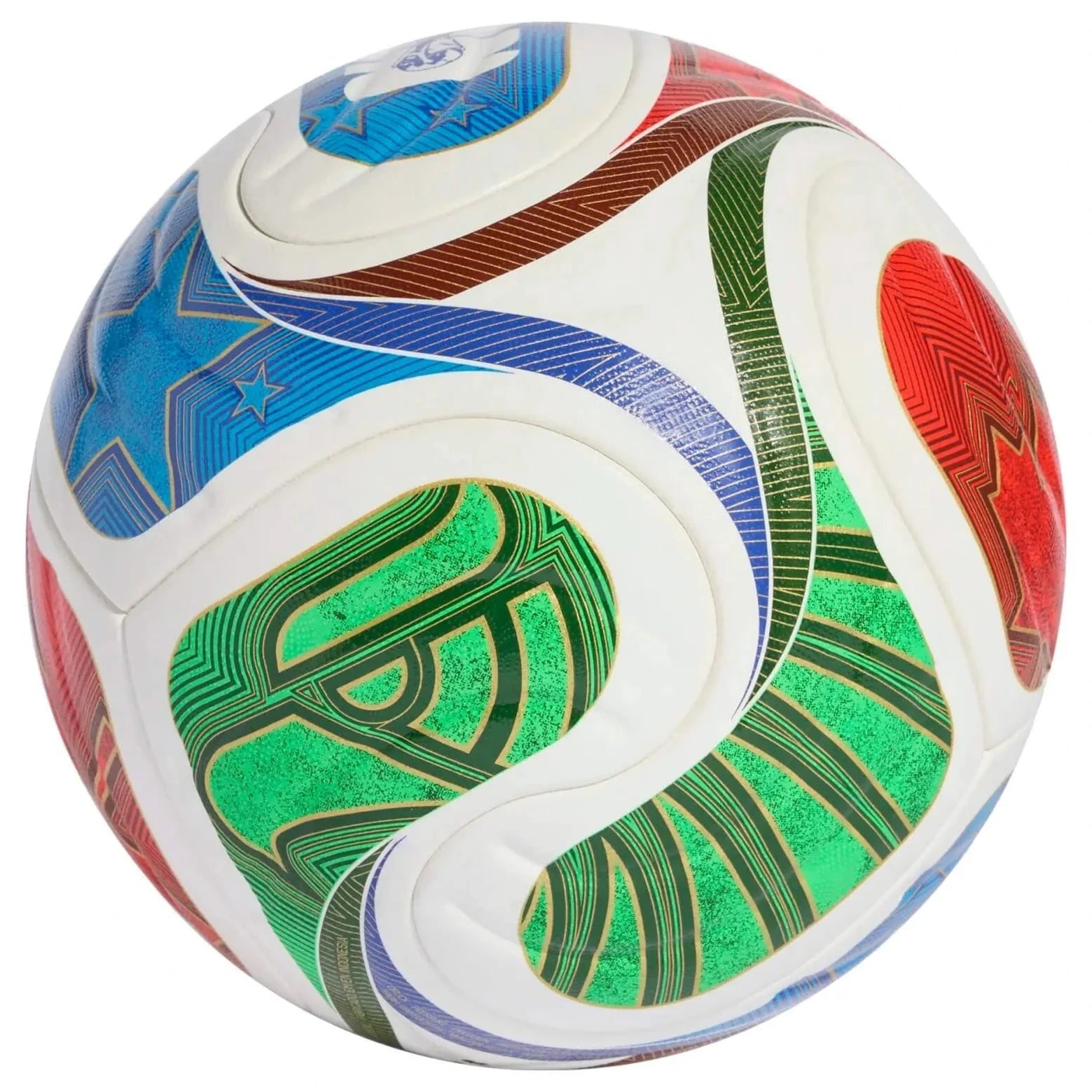 adidas World Cup 2026 Competition Soccer Ball White - Solar Blue - Hi-Res Red - Flash Lime (Back)