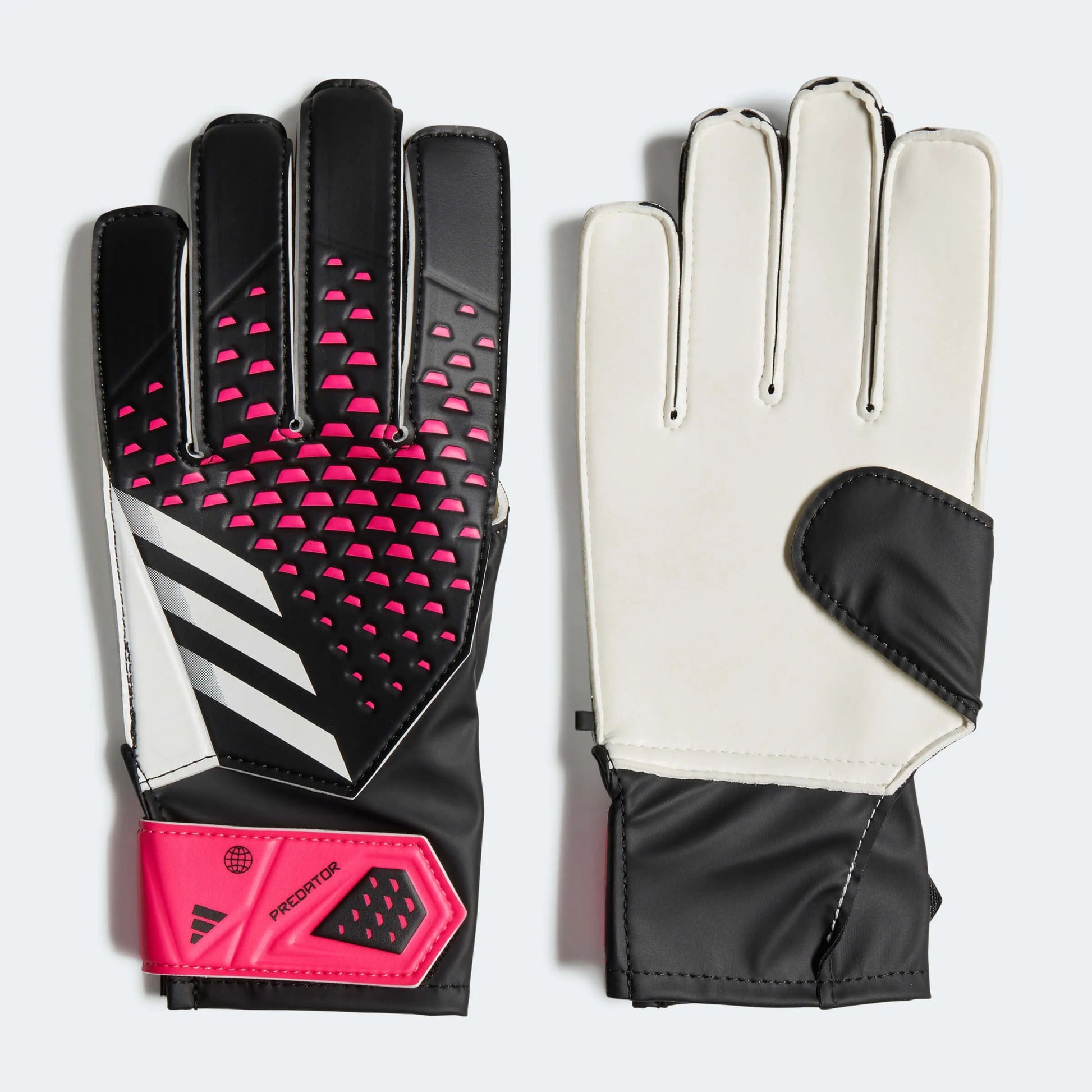 adidas Youth Predator GL Training Goalkeeper Gloves - Black-White-Pink