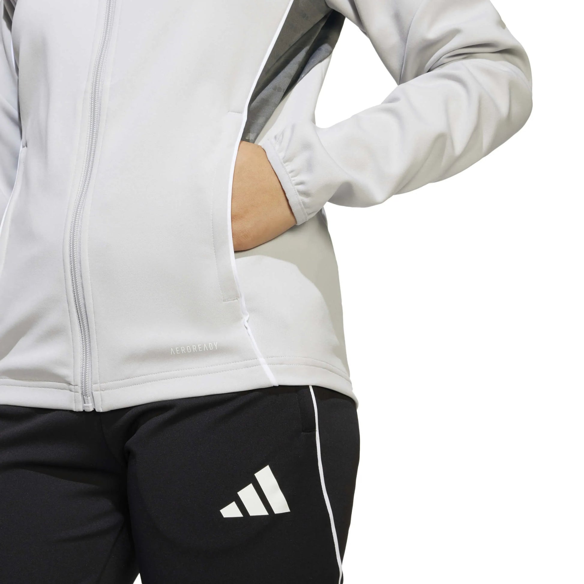 adidas Youth Tiro 25 Competition Training Jacket Light Grey (Detail 2)