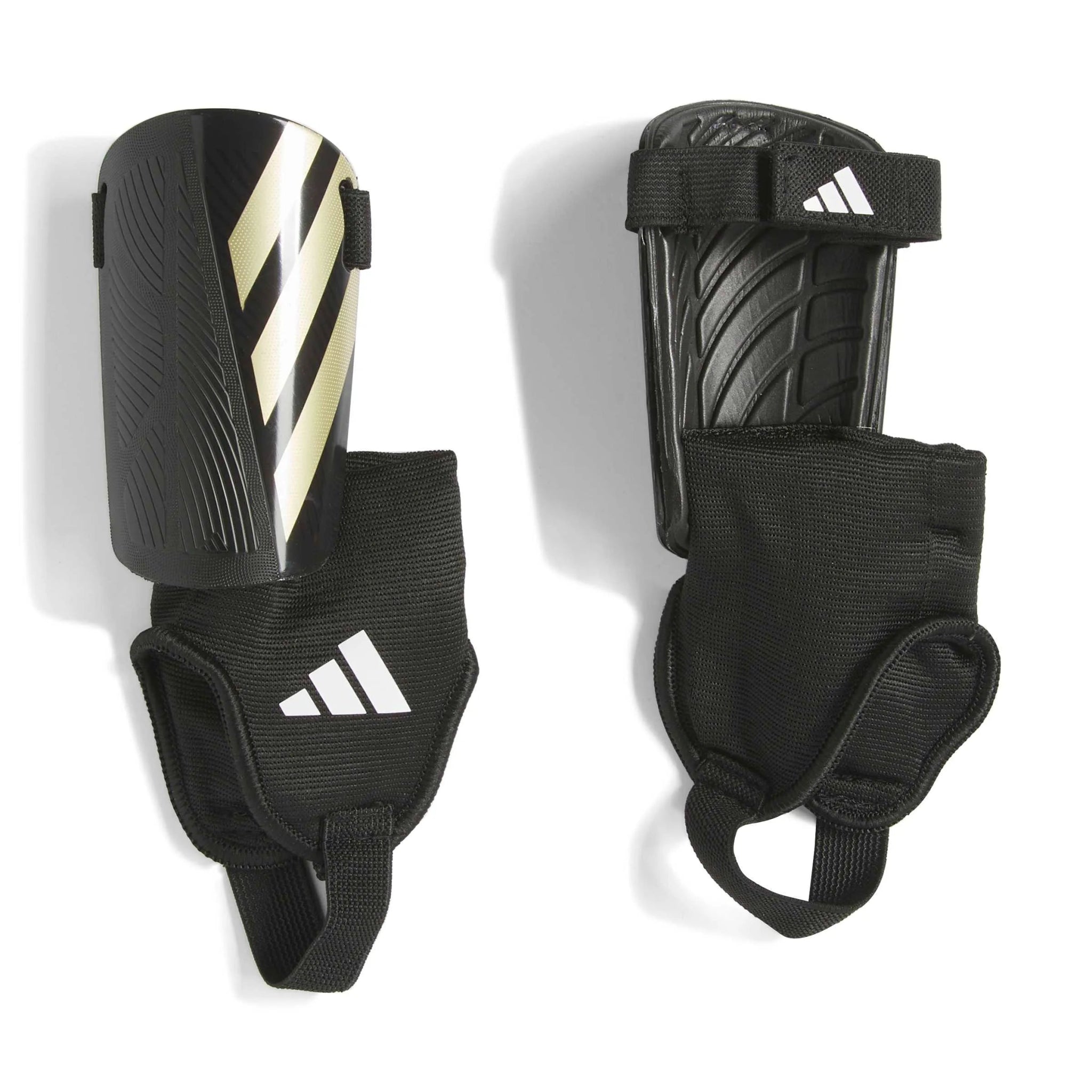 adidas Youth Tiro Club Shin Guard Black / Gold Metallic / White (Set)