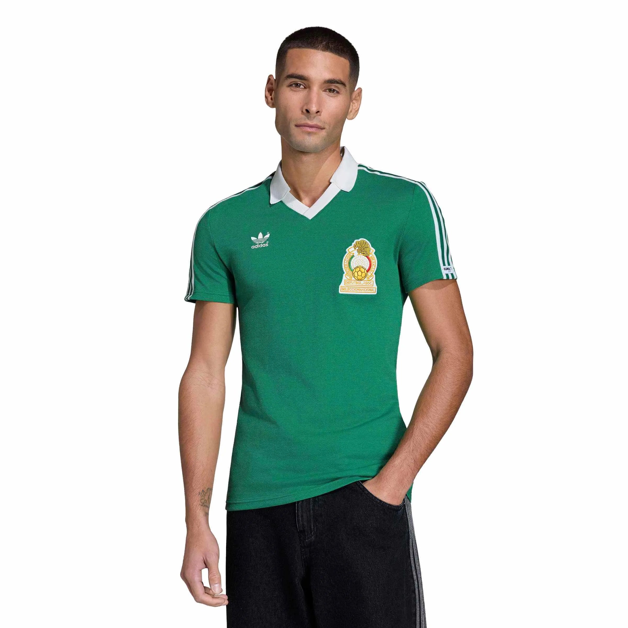 adidas 1986 Mexico Men's Retro Stadium Home Soccer Jersey (Model - Front)