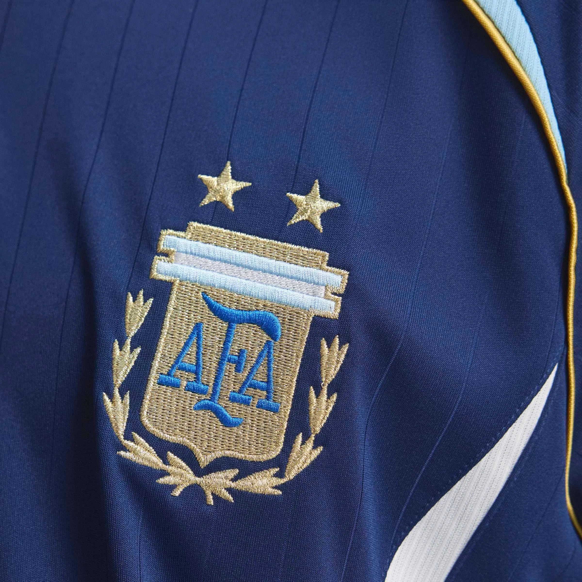 adidas 2006 Argentina Men's Retro Stadium Away Messi #10 Soccer Jersey (Detail 6)