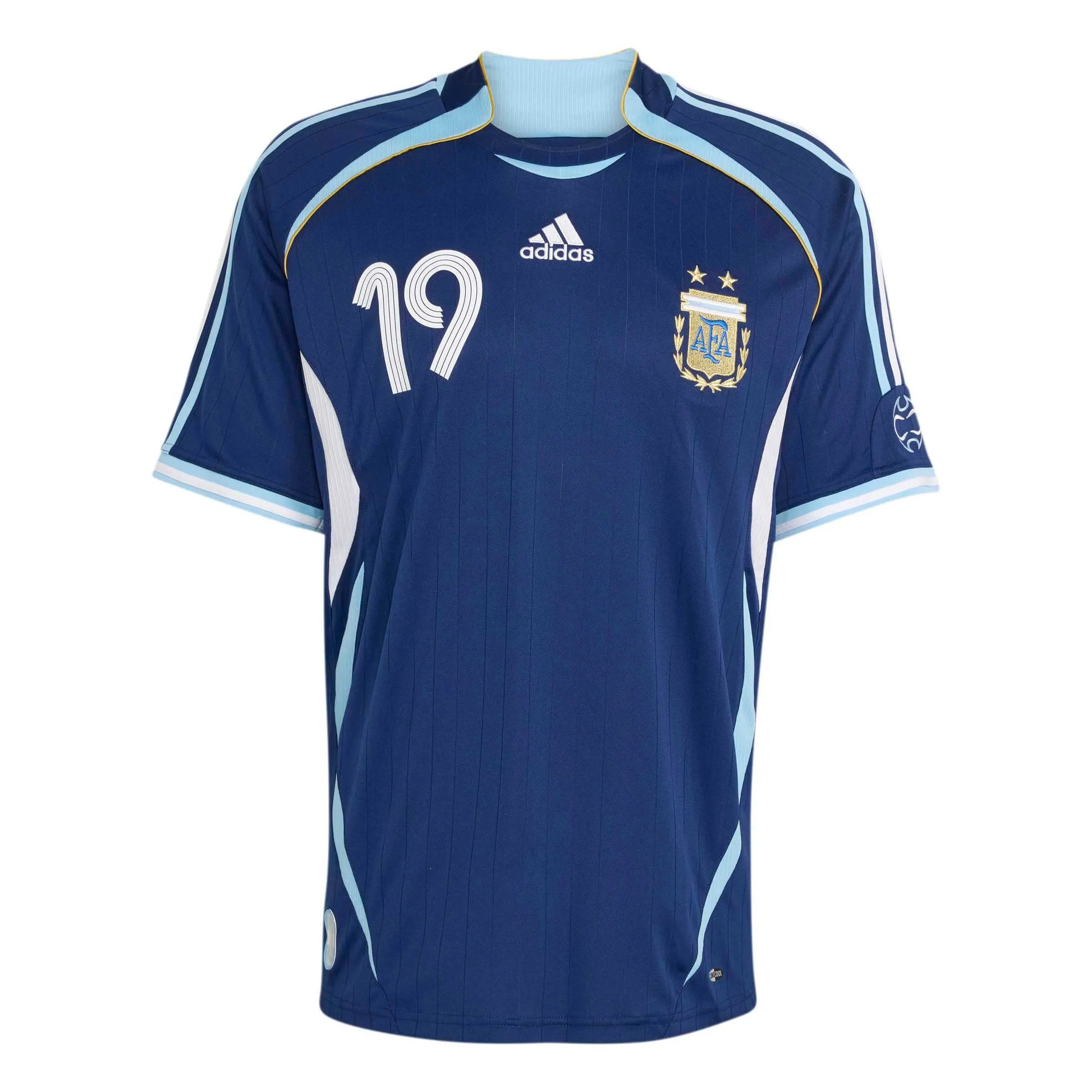 adidas 2006 Argentina Men's Retro Stadium Away Messi #10 Soccer Jersey (Front)