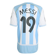 adidas 2006 Argentina Men's Retro Stadium Home Messi #10 Soccer Jersey (Back)