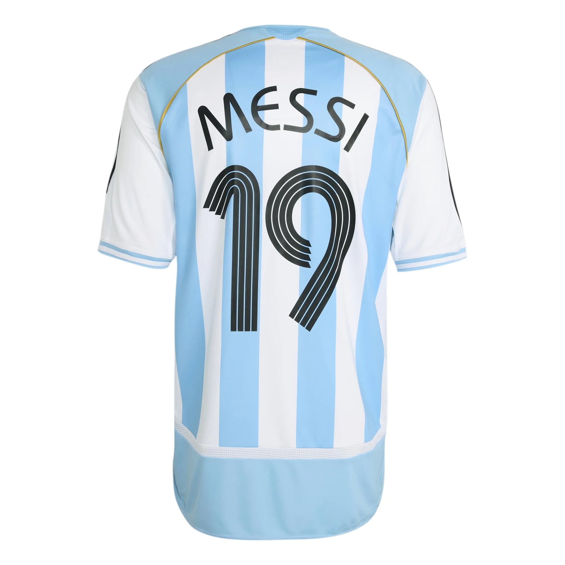 adidas 2006 Argentina Men's Retro Stadium Home Messi #10 Soccer Jersey (Back)