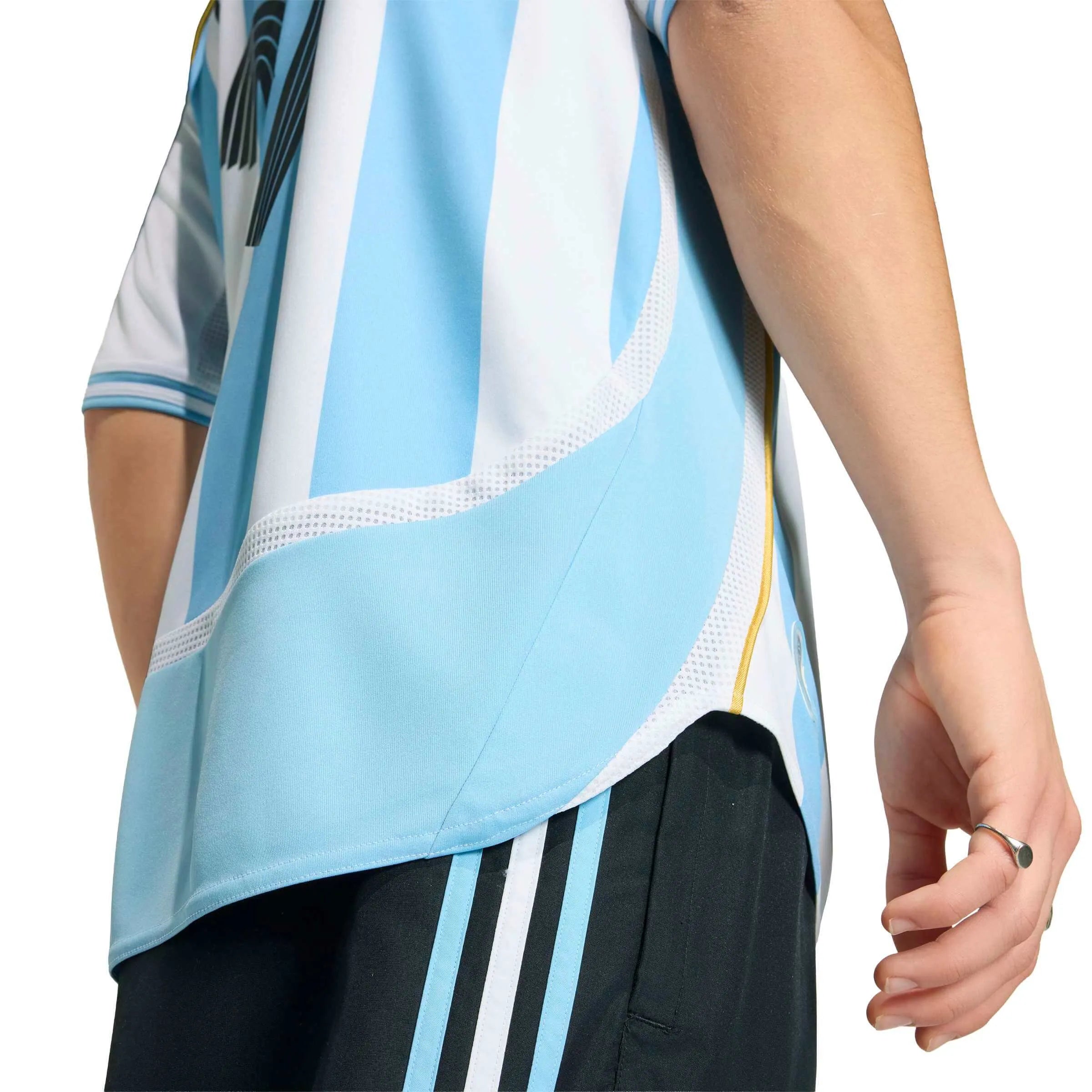 adidas 2006 Argentina Men's Retro Stadium Home Messi #10 Soccer Jersey (Detail 2)