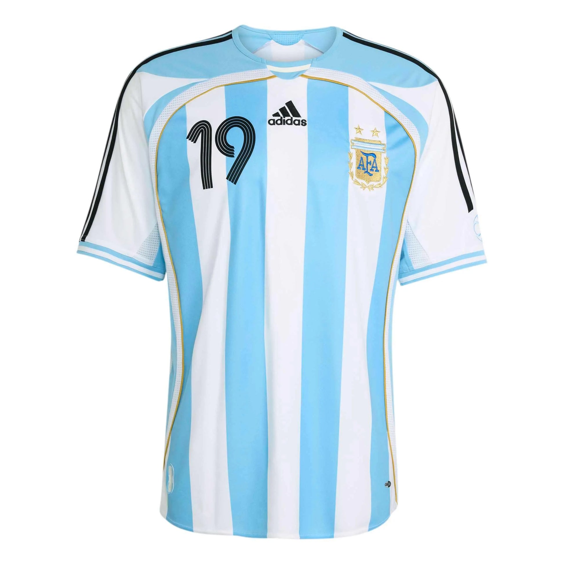 adidas 2006 Argentina Men's Retro Stadium Home Messi #10 Soccer Jersey (Front)