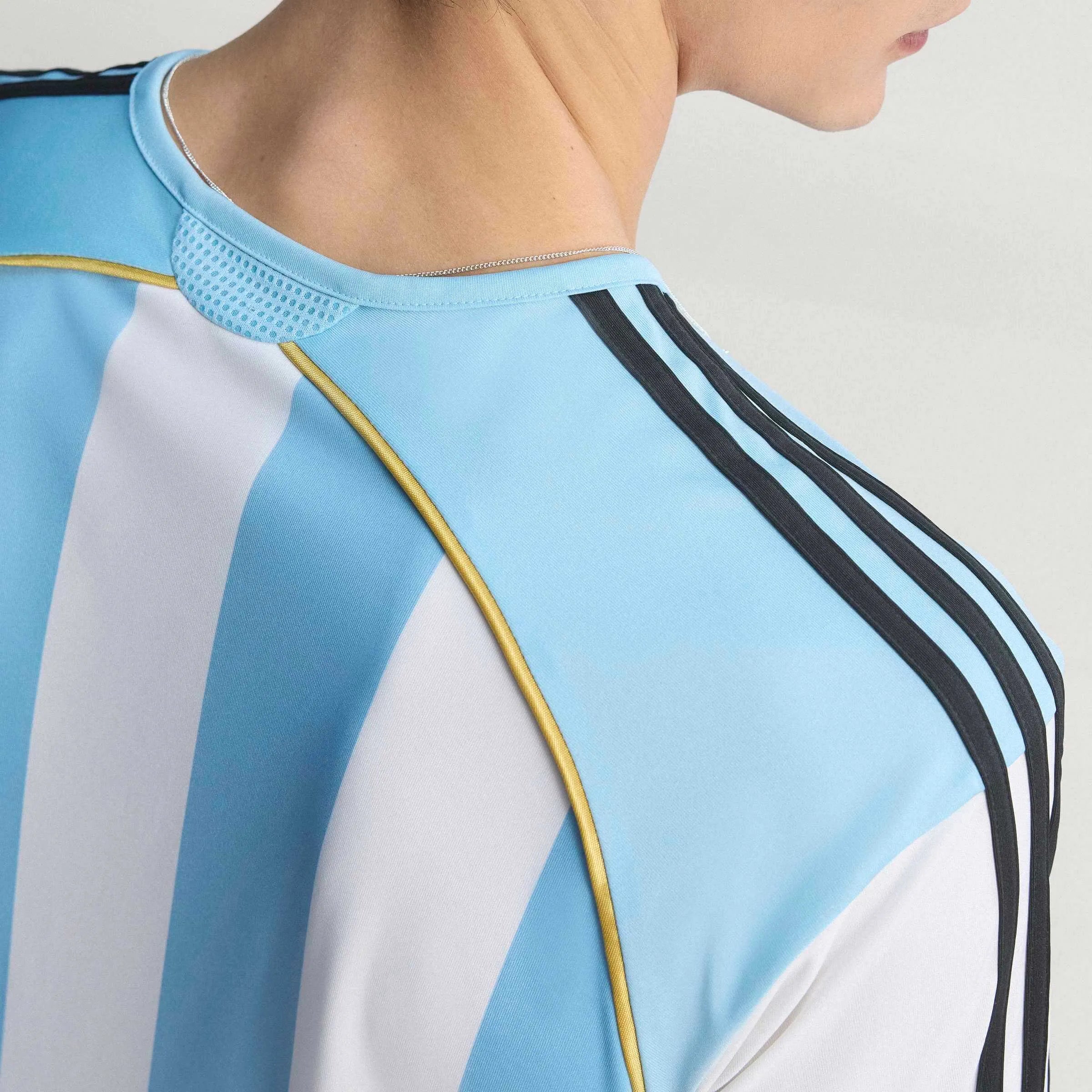 adidas 2006 Argentina Men's Retro Stadium Home Soccer Jersey (Detail 3)