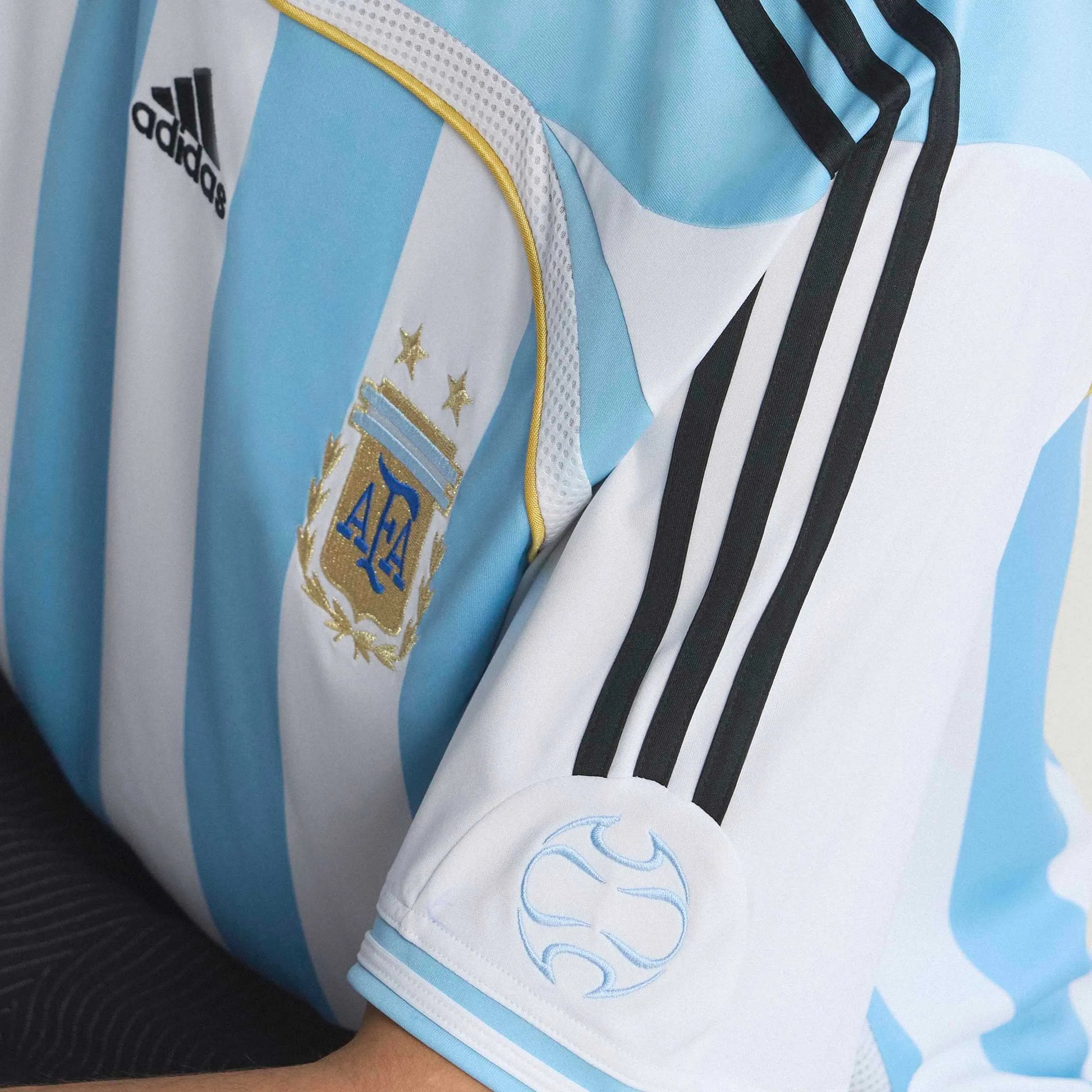 adidas 2006 Argentina Men's Retro Stadium Home Soccer Jersey (Detail 4)