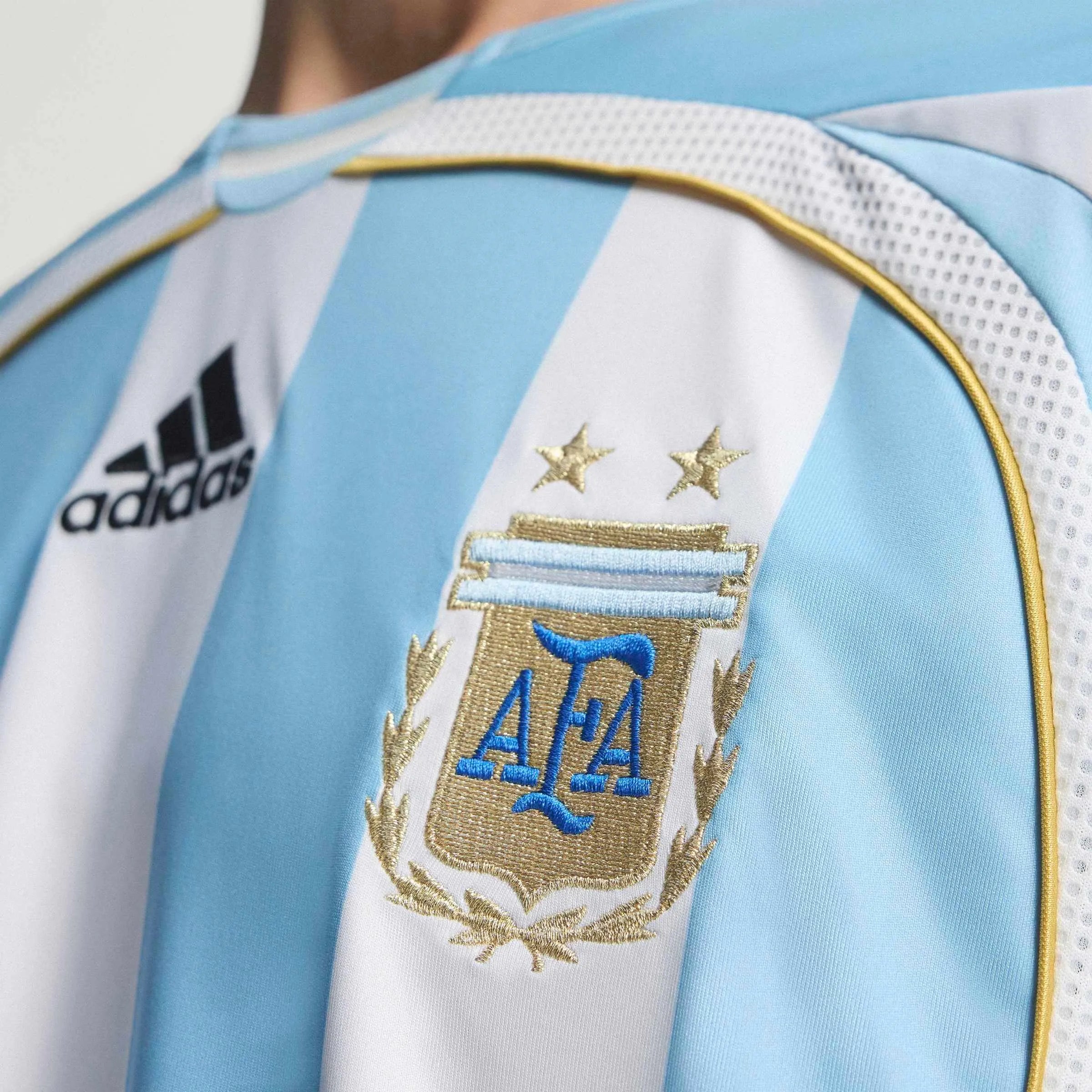 adidas 2006 Argentina Men's Retro Stadium Home Soccer Jersey (Detail 5)
