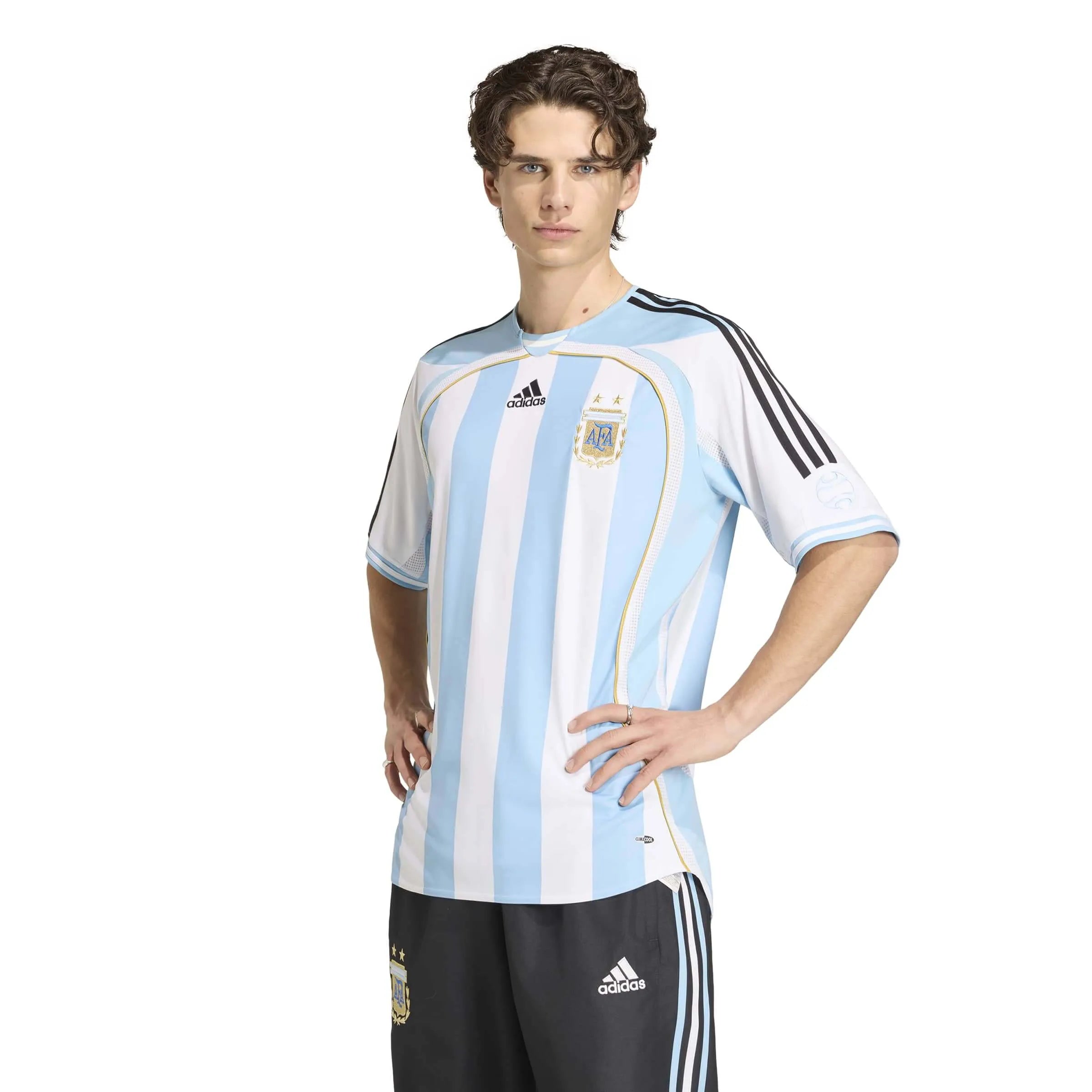 adidas 2006 Argentina Men's Retro Stadium Home Soccer Jersey (Model - Front)