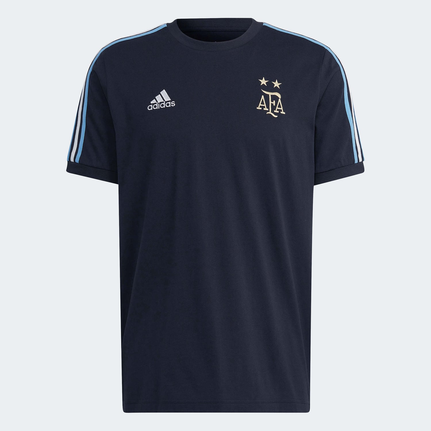 adidas 2022-23 Argentina 3 Stripe Tee Black (Front)
