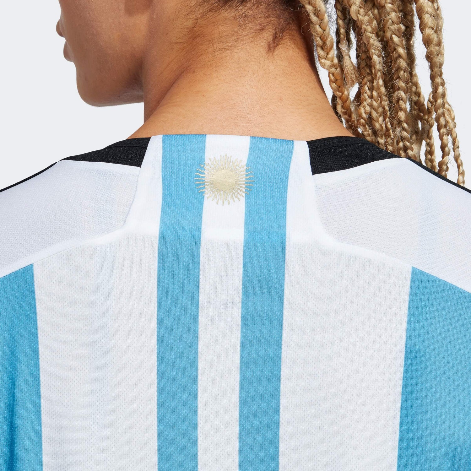 adidas 2022-23 Argentina Womens Home Jersey World Cup 3 Star - White - Light Blue (Detail 2)