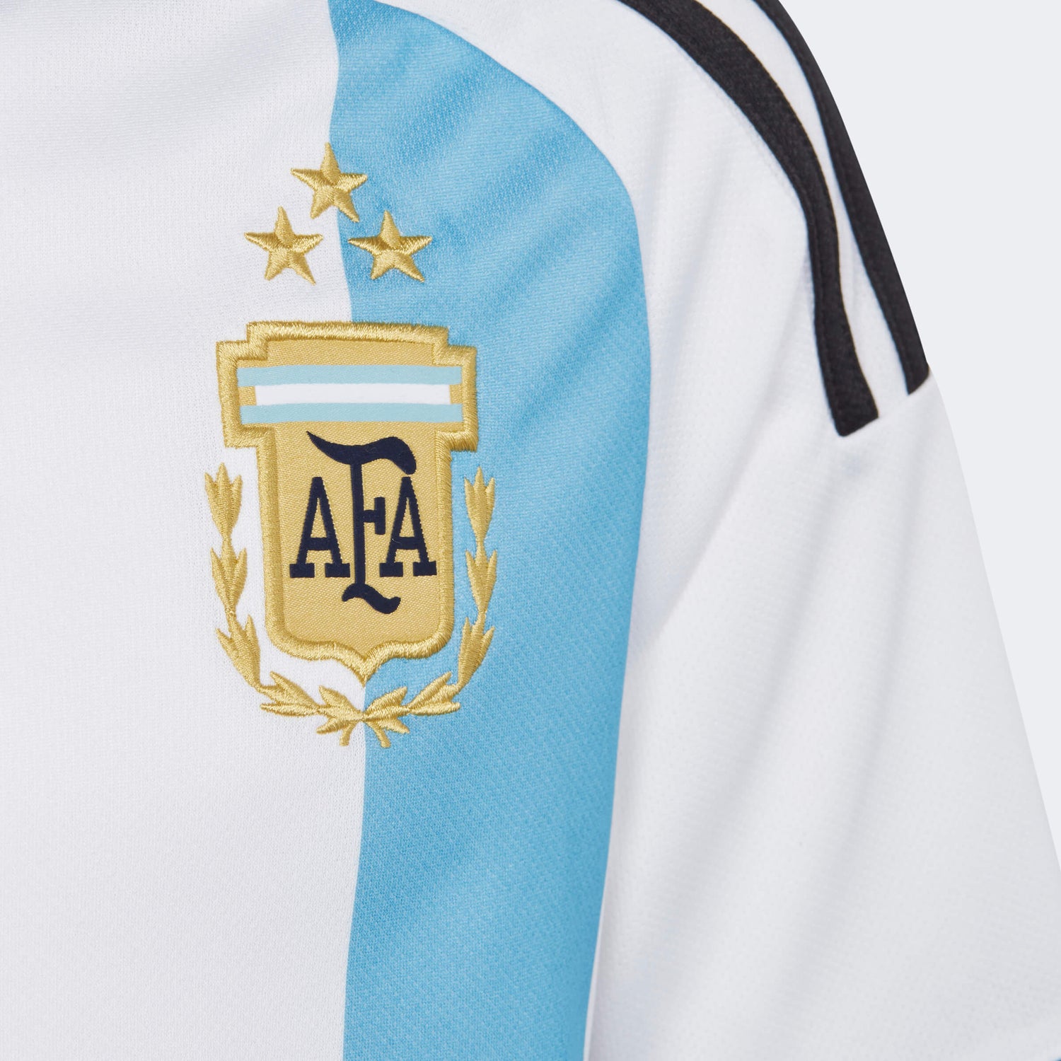adidas 2022-23 Argentina Youth Home Jersey World Cup 3 Star (Detail 2)