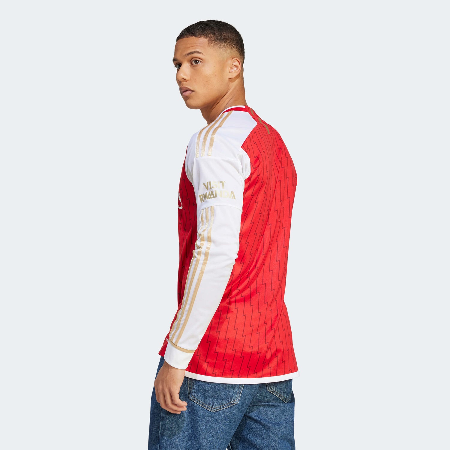 adidas 2023-24 Arsenal Men's Stadium Home Long-Sleeve Jersey (Model - Back)