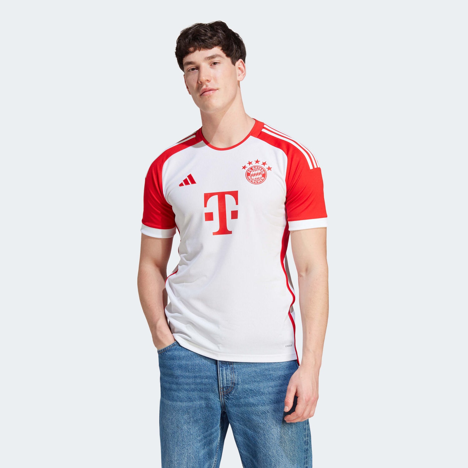 adidas 2023-24  Bayern Munich Stadium Home Jersey (Model - Front)