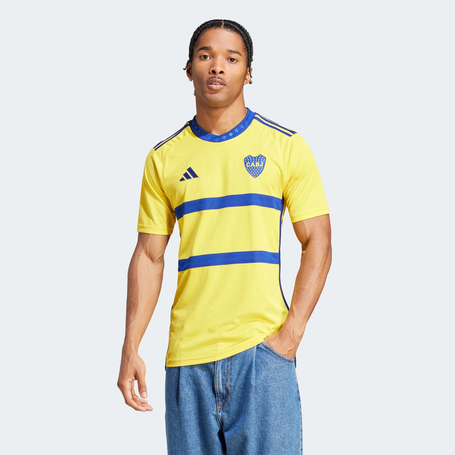 adidas 2023-24 Boca Juniors Men's Stadium Away Jersey (Model - Front)