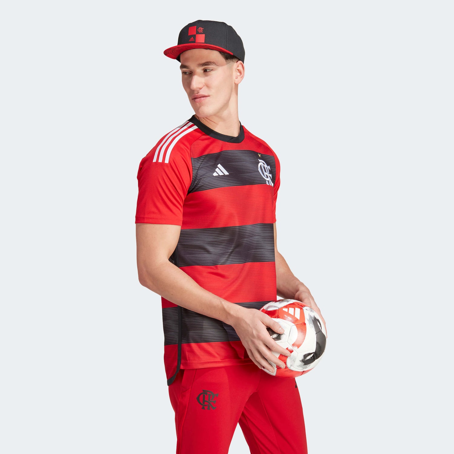 adidas 2023-24 Flamengo Men's Home Jersey (Model - Side)